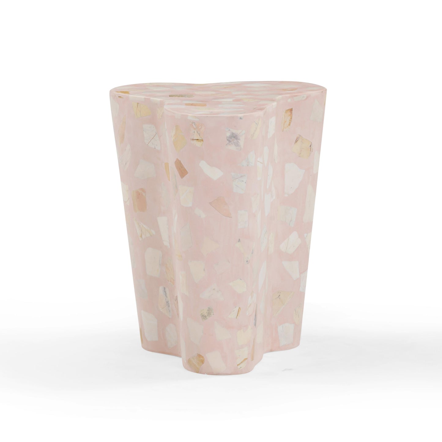Slab Faux Terrazzo Indoor/Outdoor Side Table Pink by Tov Furniture