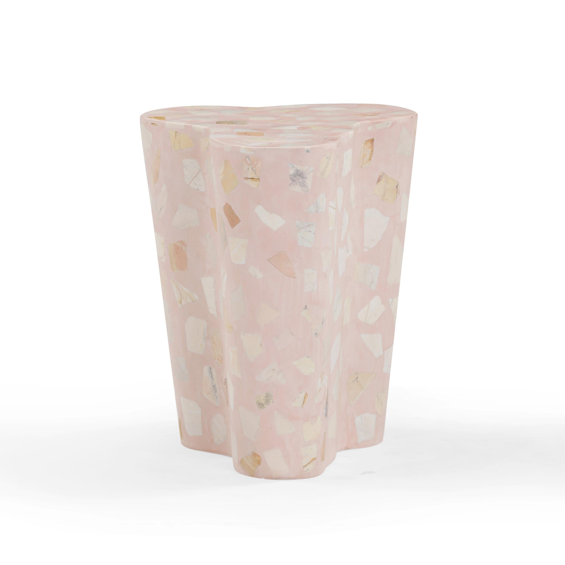 Slab Faux Terrazzo Indoor/Outdoor Side Table Pink by Tov Furniture