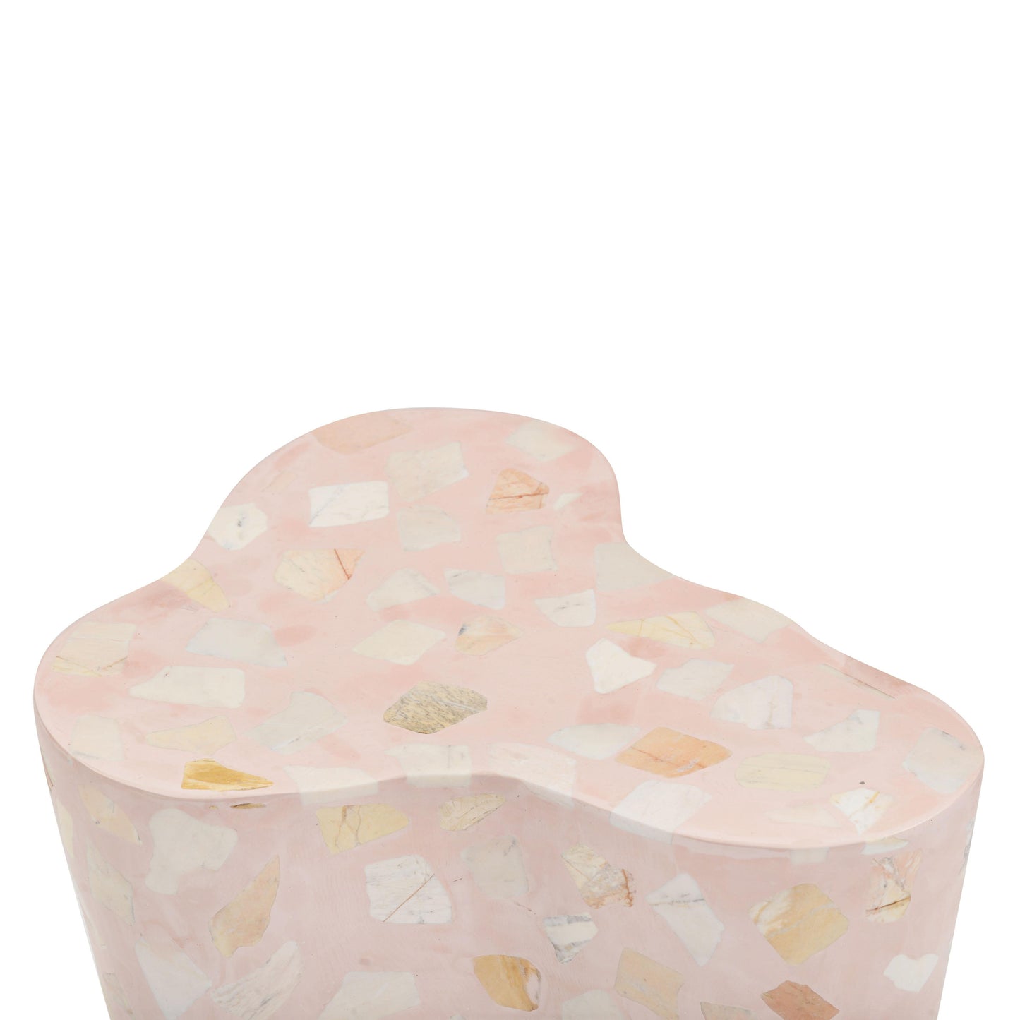 Slab Faux Terrazzo Indoor/Outdoor Side Table Pink by Tov Furniture
