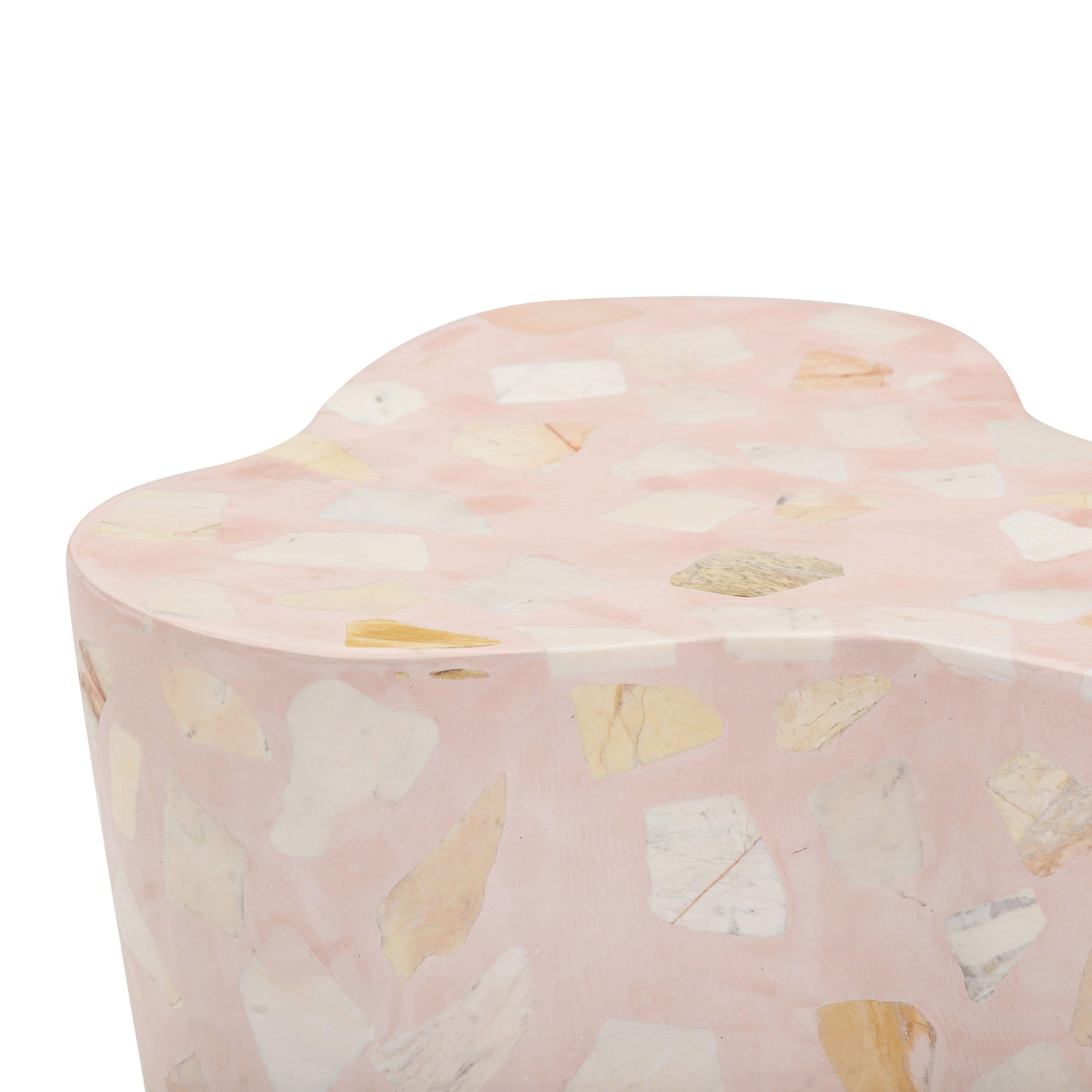 Slab Faux Terrazzo Indoor/Outdoor Side Table Pink by Tov Furniture
