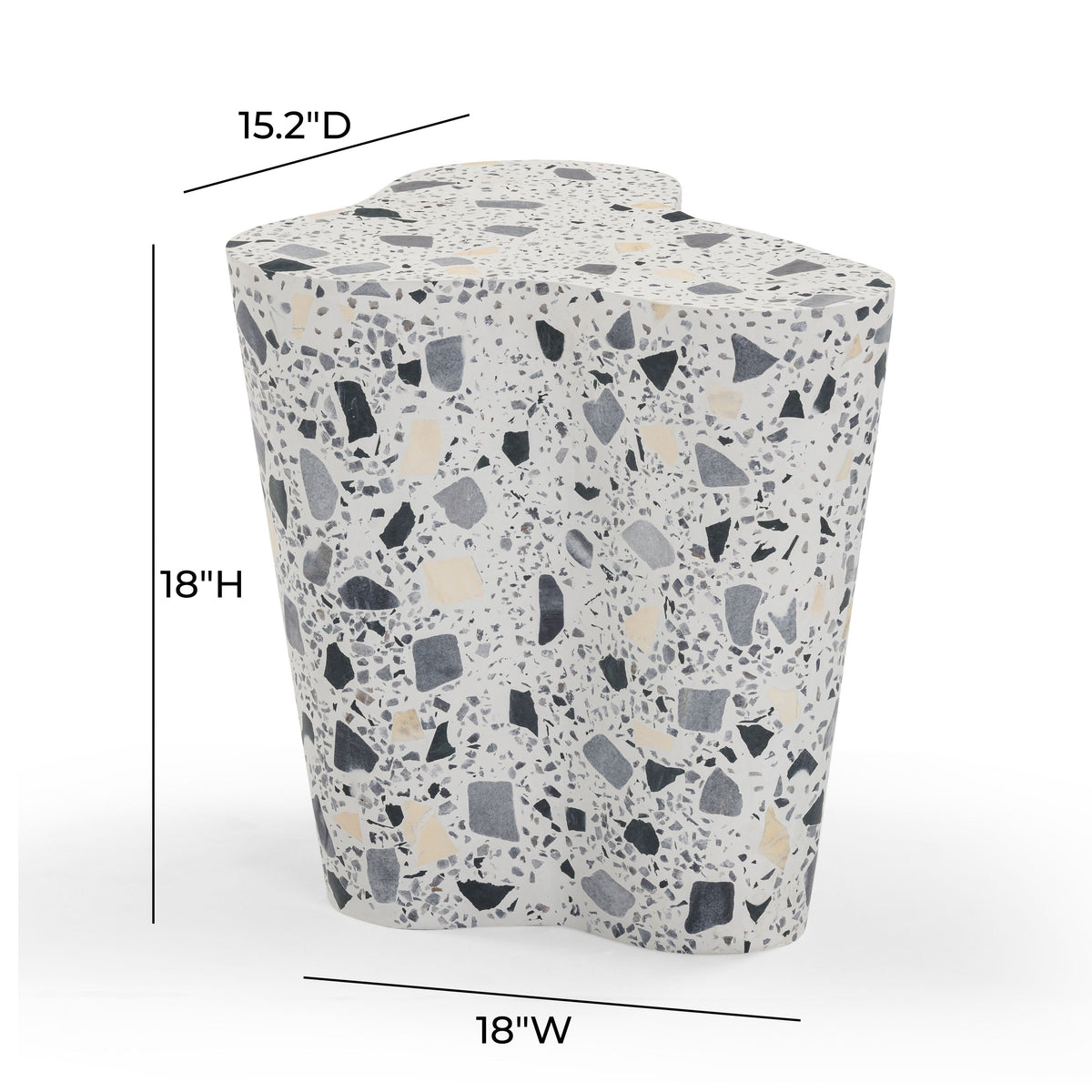 Slab Black & White Riverbed Terrazzo Side Table by TOV Furniture – photo 10 of 10
