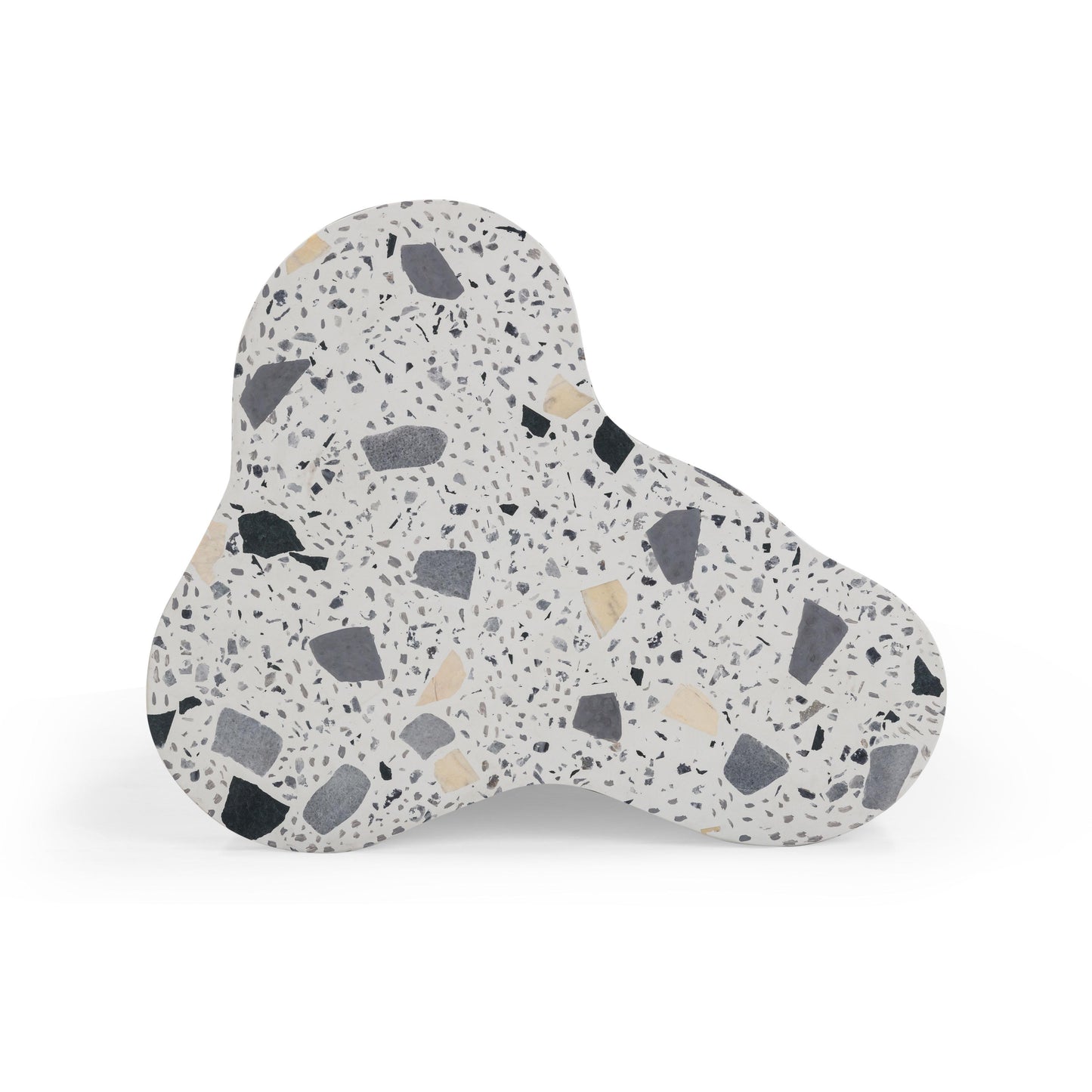 Slab Faux Terrazzo Indoor/Outdoor Side Table Black and White by Tov Furniture