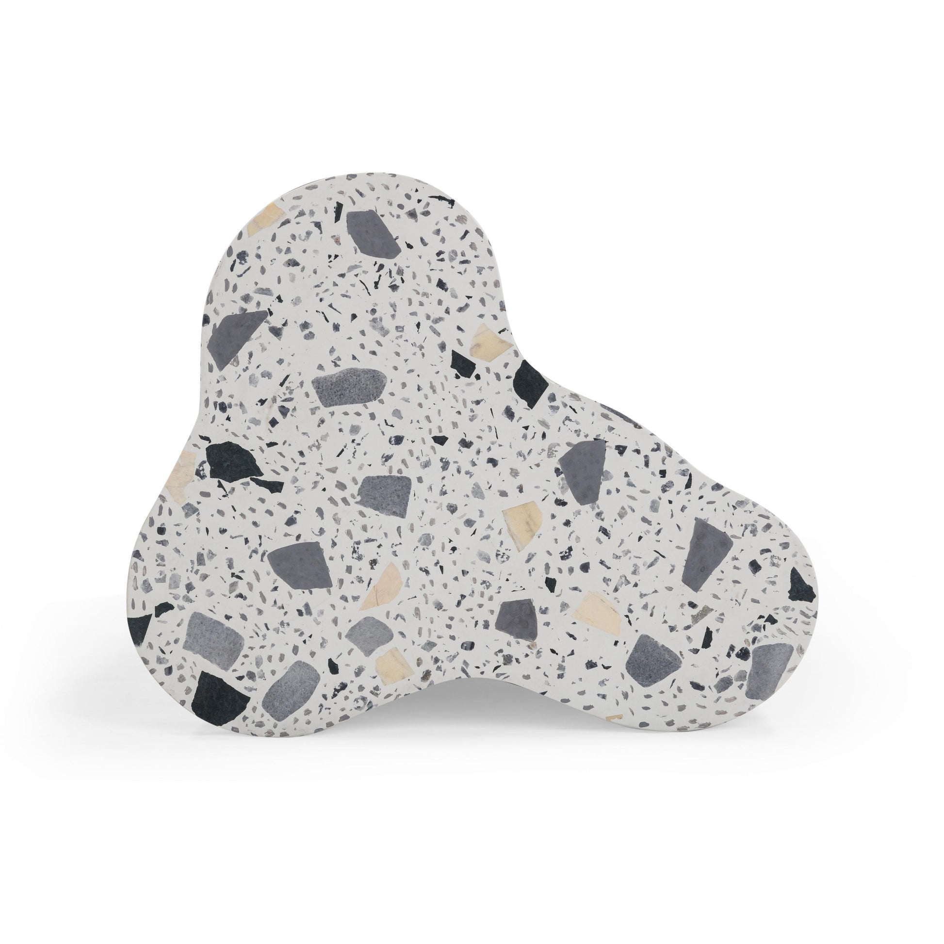 Slab Faux Terrazzo Indoor/Outdoor Side Table Black and White by Tov Furniture