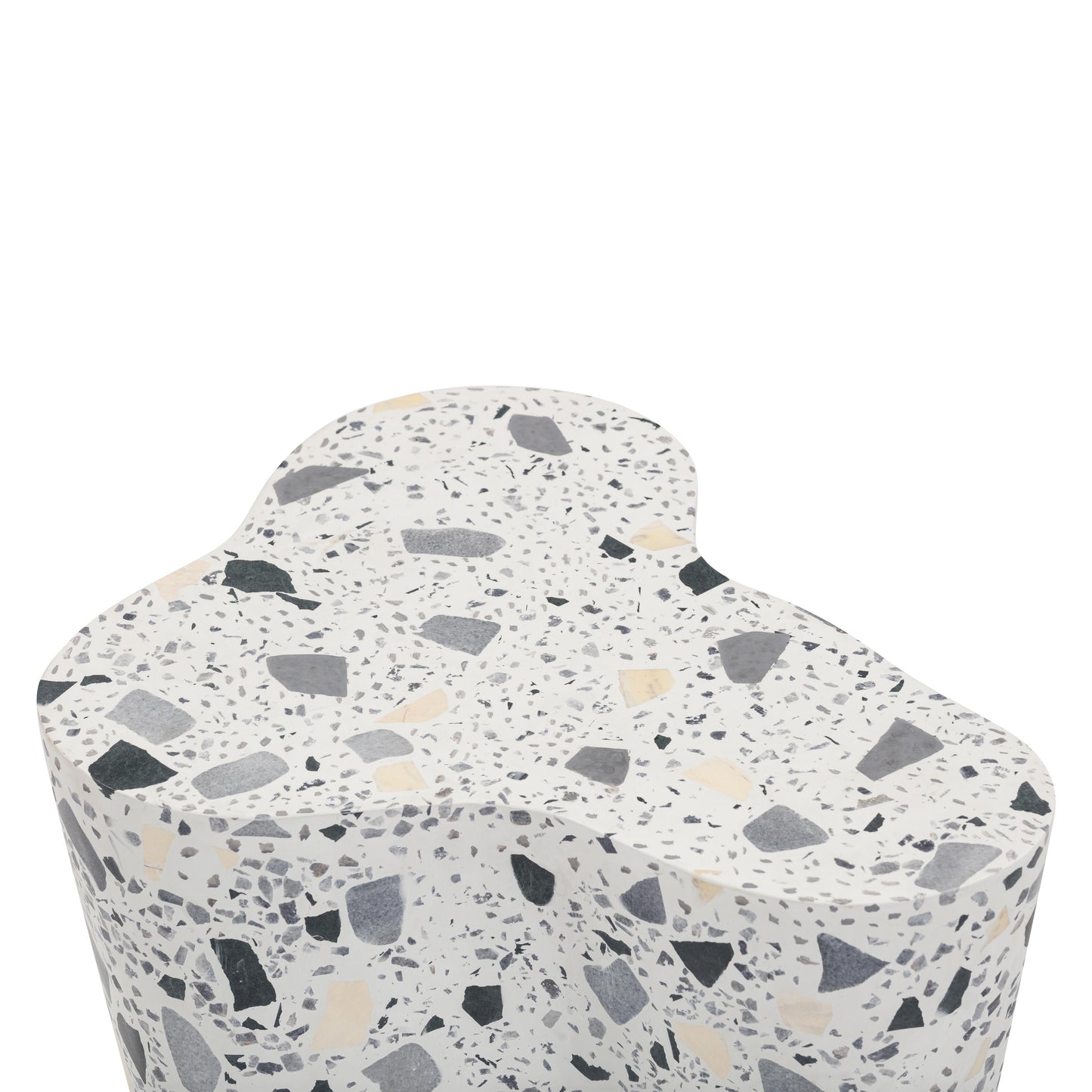 Slab Faux Terrazzo Indoor/Outdoor Side Table Black and White by Tov Furniture
