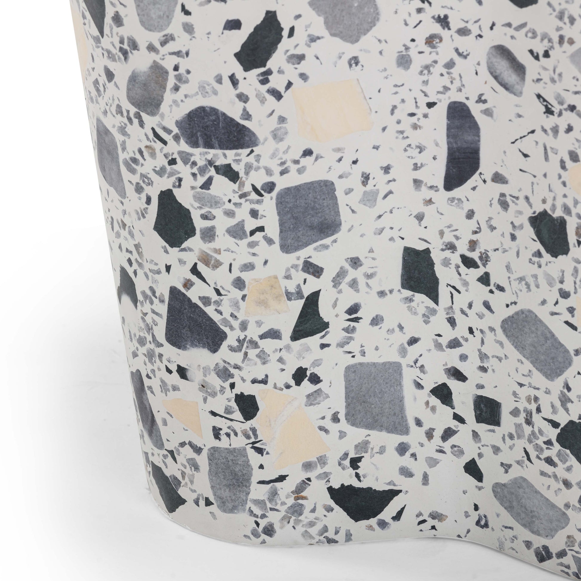 Slab Faux Terrazzo Indoor/Outdoor Side Table Black and White by Tov Furniture