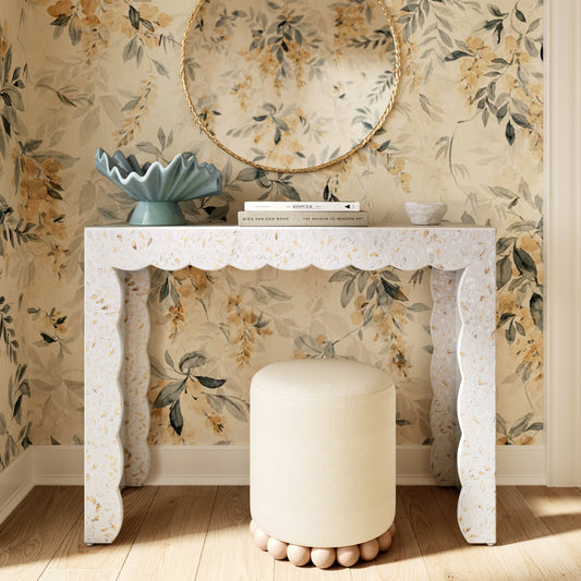 Piara 43" Natural Capiz Shell Console Table by TOV Furniture – photo 2 of 7