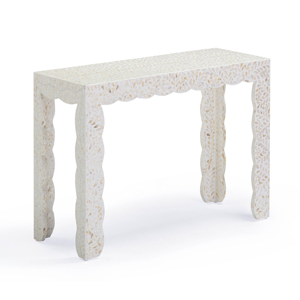 Piara 43" Natural Capiz Shell Console Table by TOV Furniture – photo 3 of 7