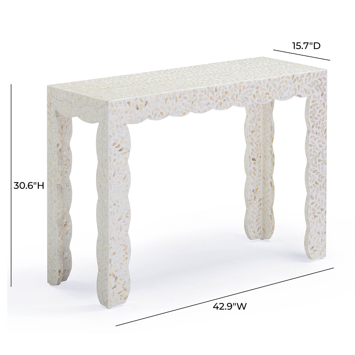 Piara 43" Natural Capiz Shell Console Table by TOV Furniture – photo 6 of 7