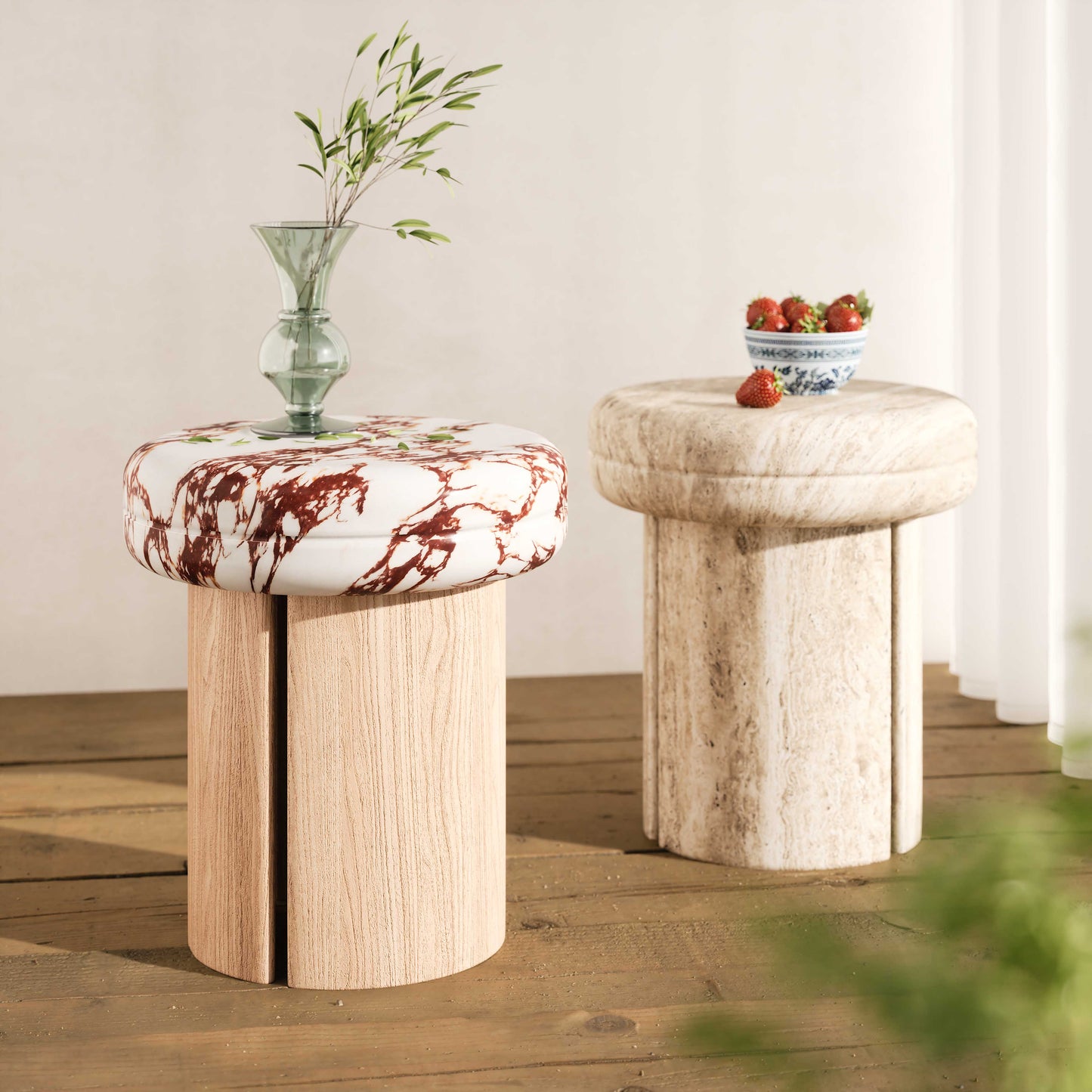 Sheila Textured Concrete Indoor/Outdoor Side Table Multi, Natural by Tov Furniture