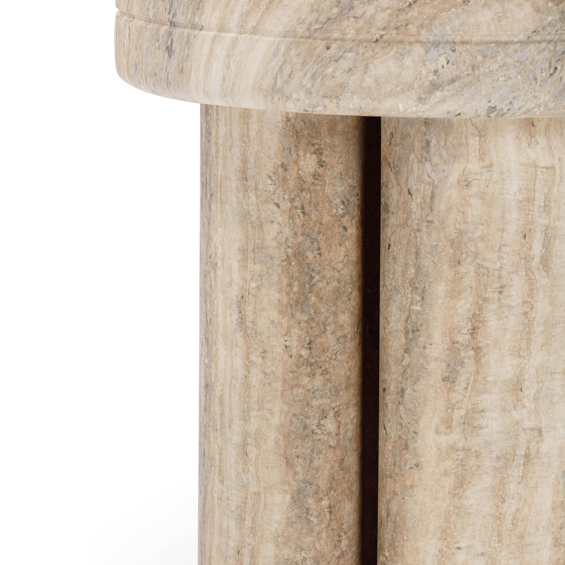 Sheila Textured Concrete Indoor/Outdoor Side Table Travertine by Tov Furniture