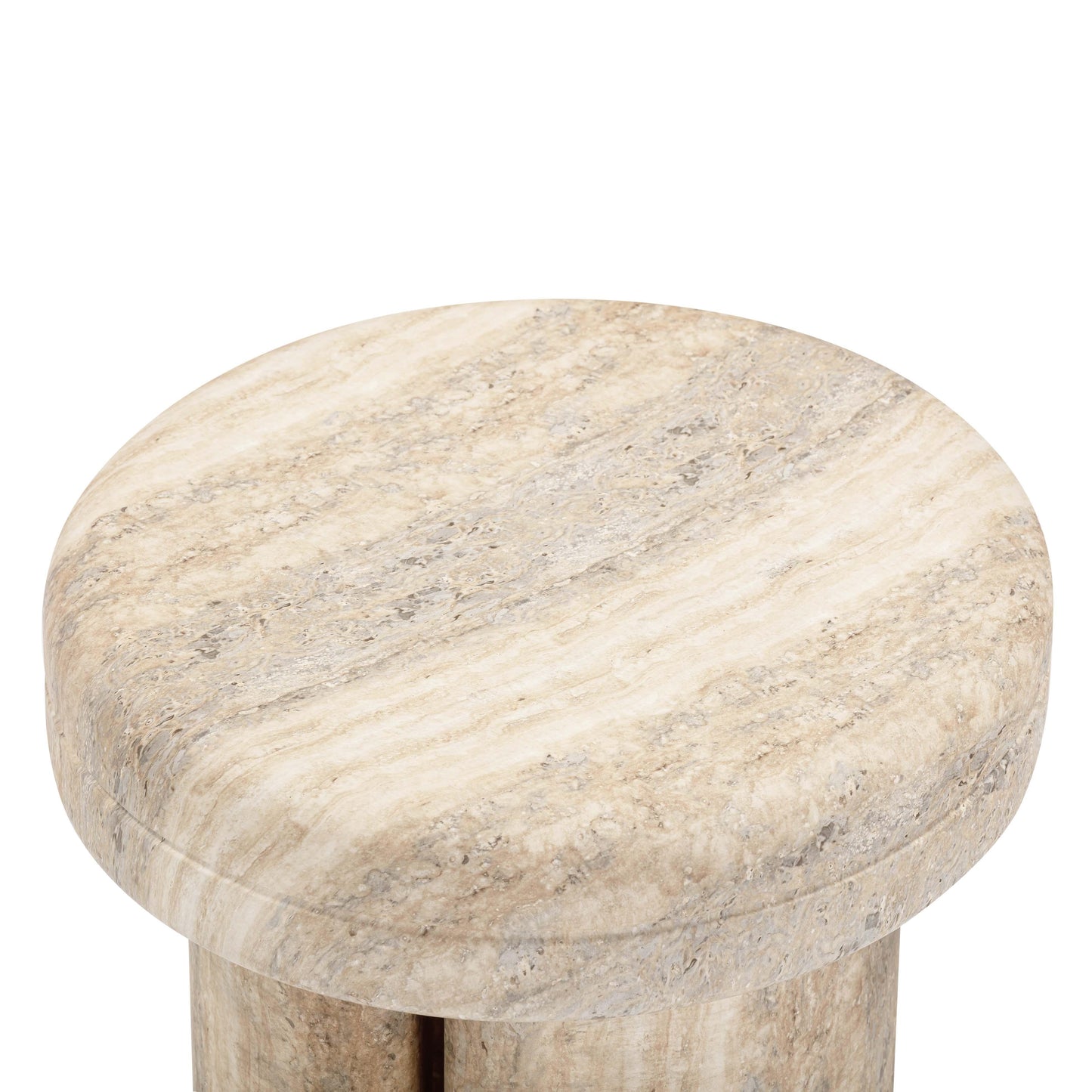 Sheila Textured Concrete Indoor/Outdoor Side Table Travertine by Tov Furniture