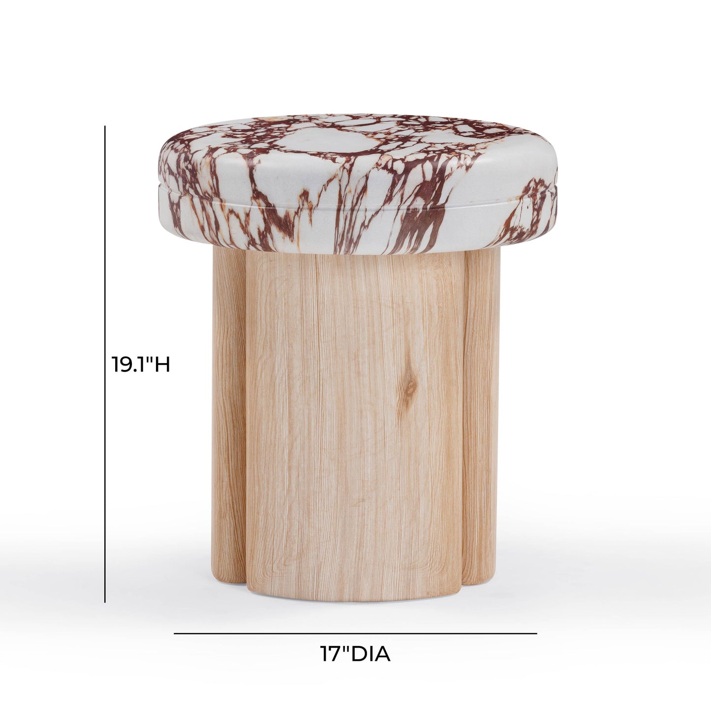 Sheila Textured Concrete Indoor/Outdoor Side Table Multi, Natural by Tov Furniture