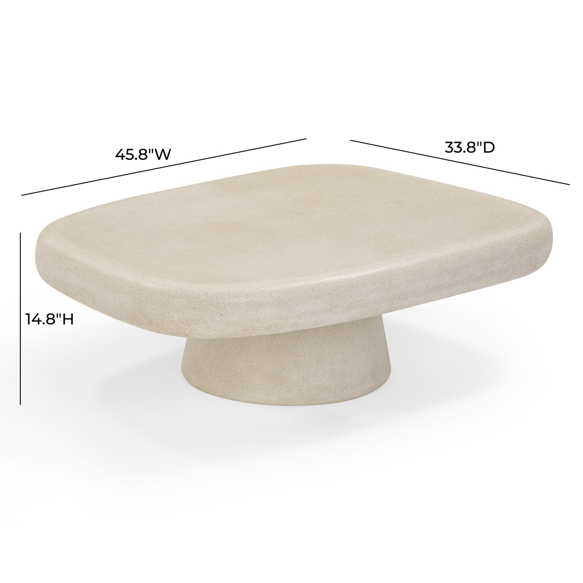 Darial Faux Sandstone Indoor/Outdoor Coffee Table by TOV Furniture – photo 9 of 10