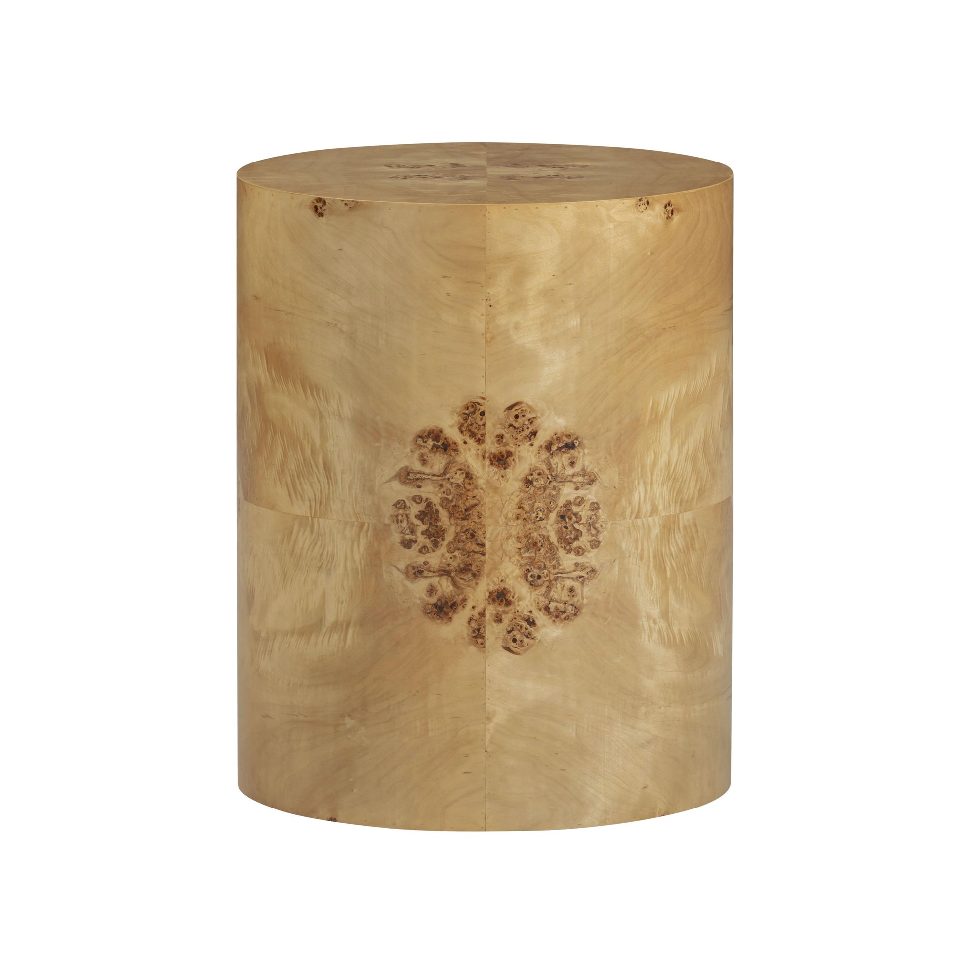 Fig Natural Burl Drum Side Table Natural by Tov Furniture