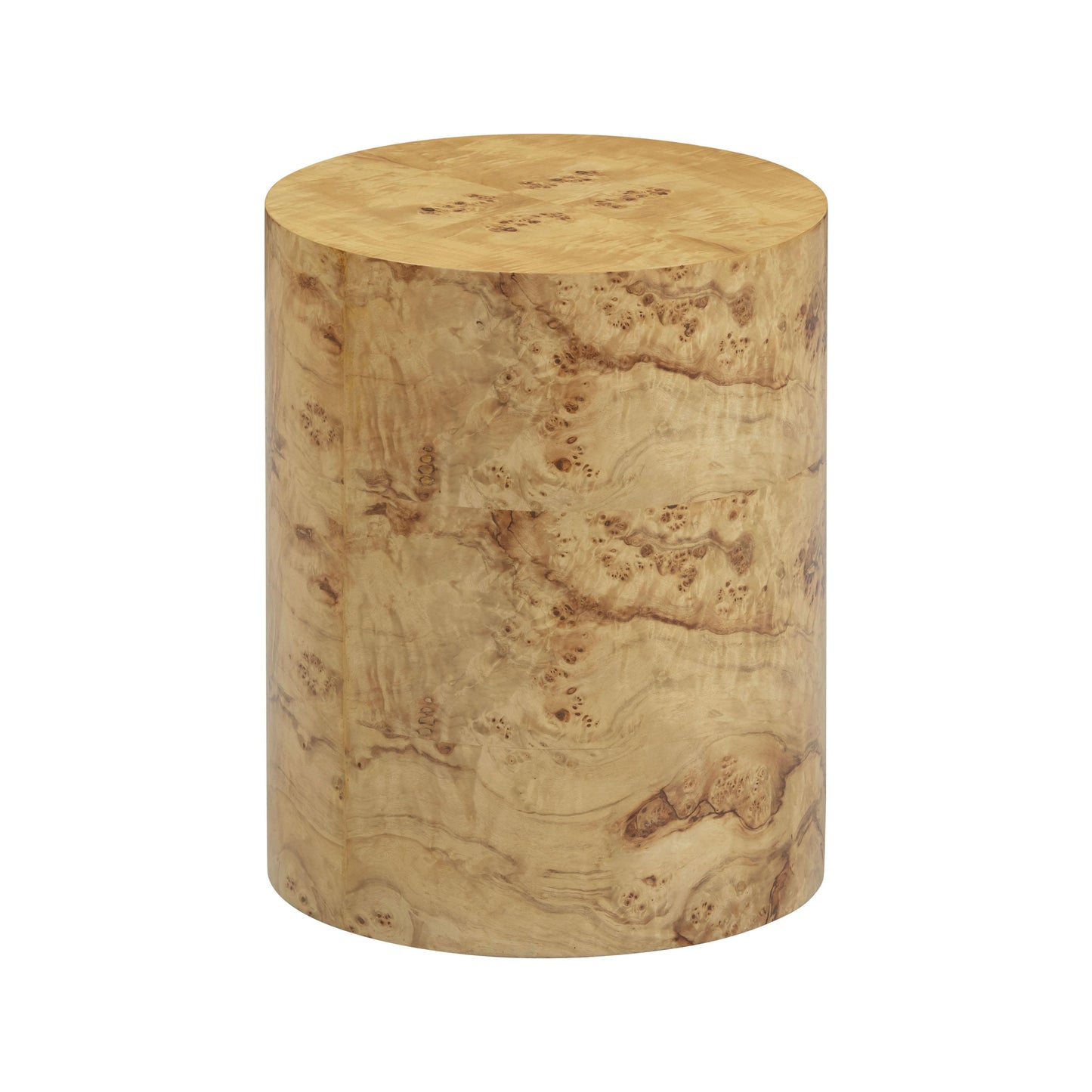 Fig Natural Burl Drum Side Table Natural by Tov Furniture
