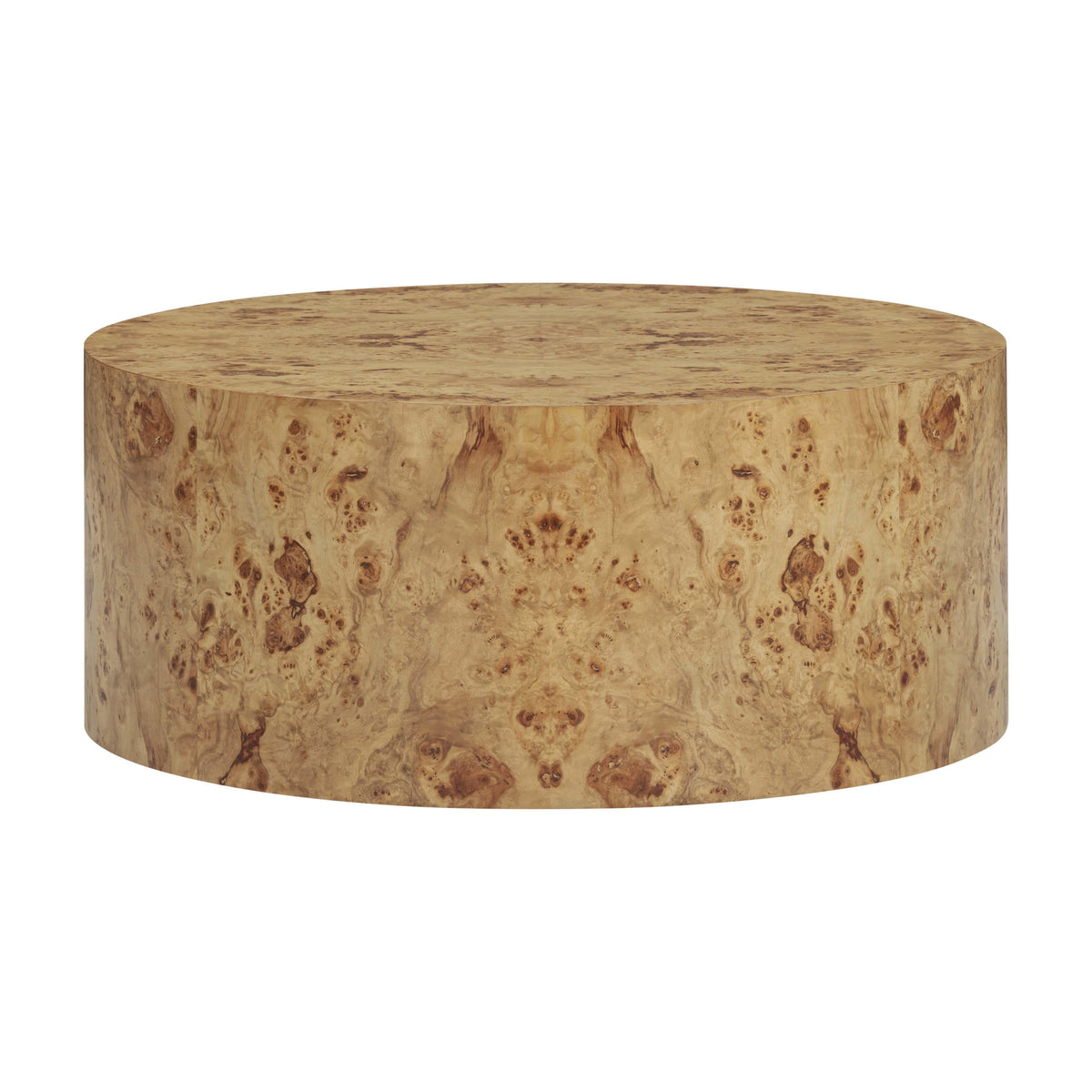 Fig 36" Natural Burl Drum Round Coffee Table by TOV Furniture – photo 1 of 9