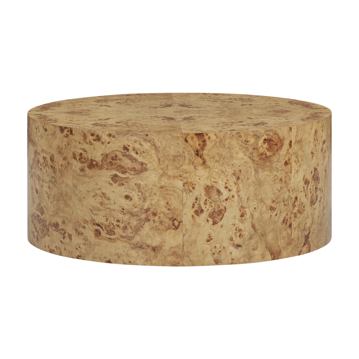 Fig 36" Natural Burl Drum Round Coffee Table by TOV Furniture – photo 3 of 9