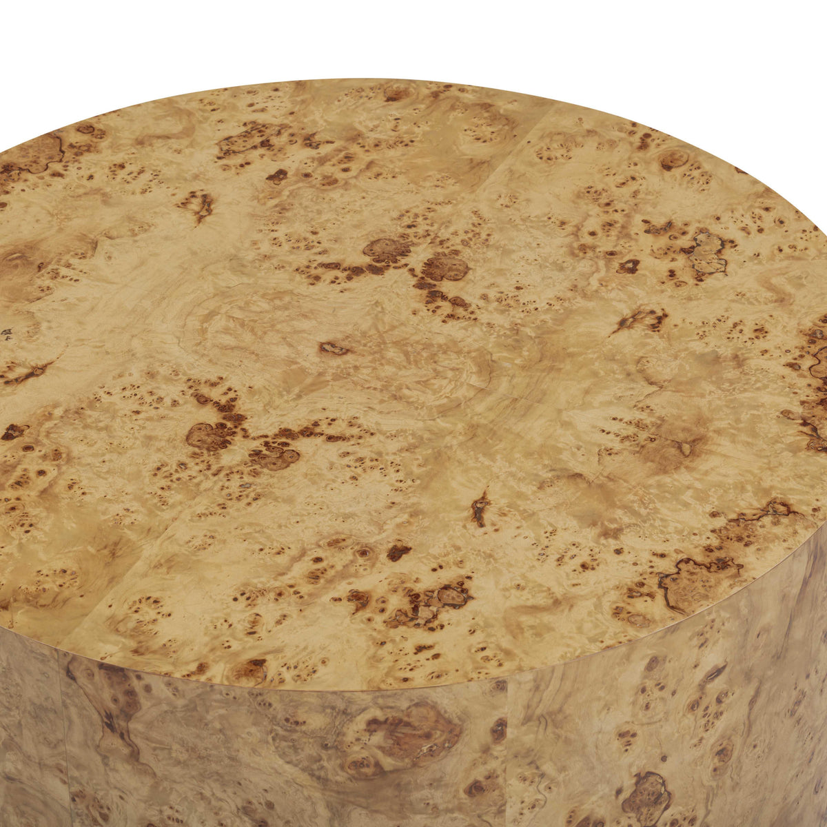 Fig 36" Natural Burl Drum Round Coffee Table by TOV Furniture – photo 7 of 9