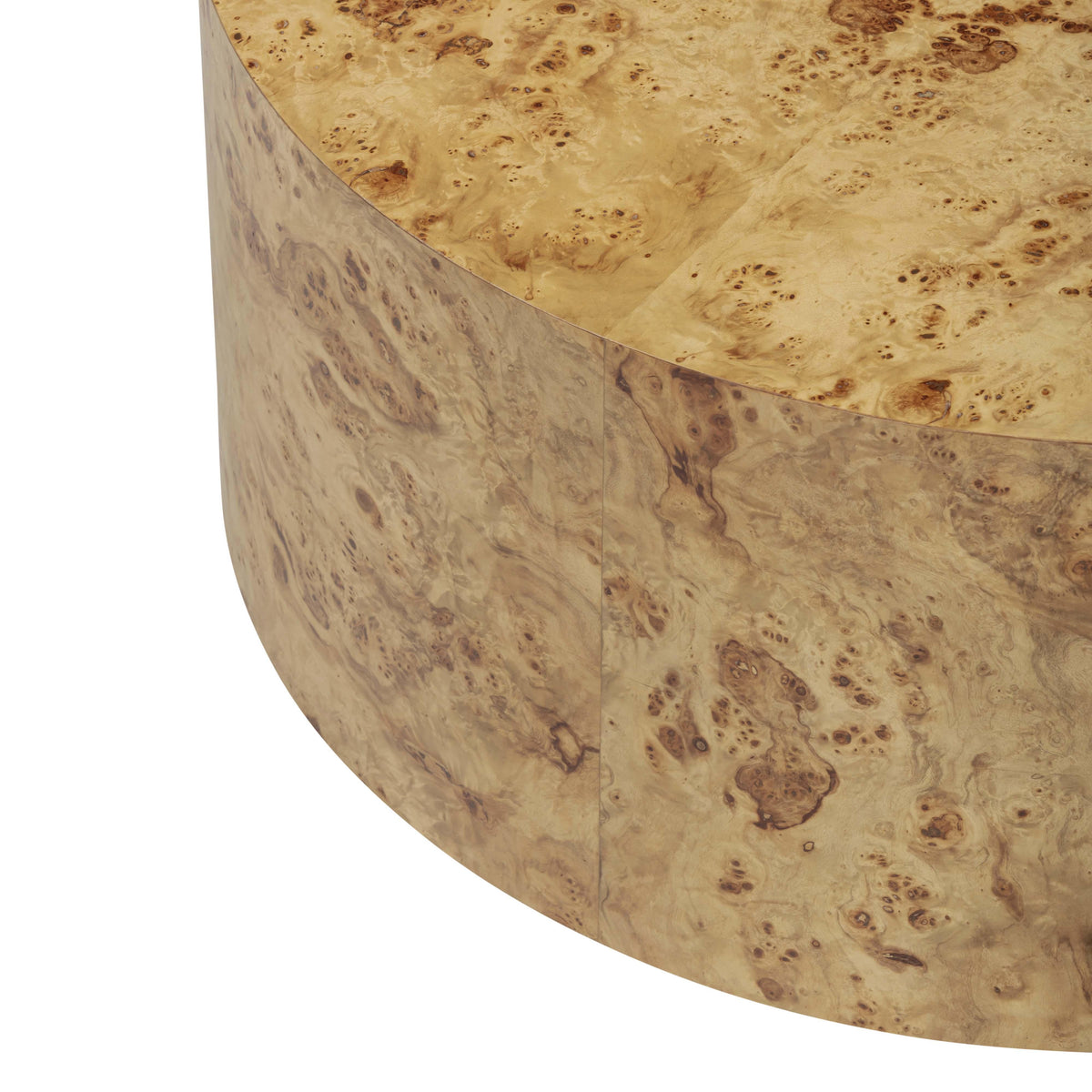 Fig 36" Natural Burl Drum Round Coffee Table by TOV Furniture – photo 8 of 9