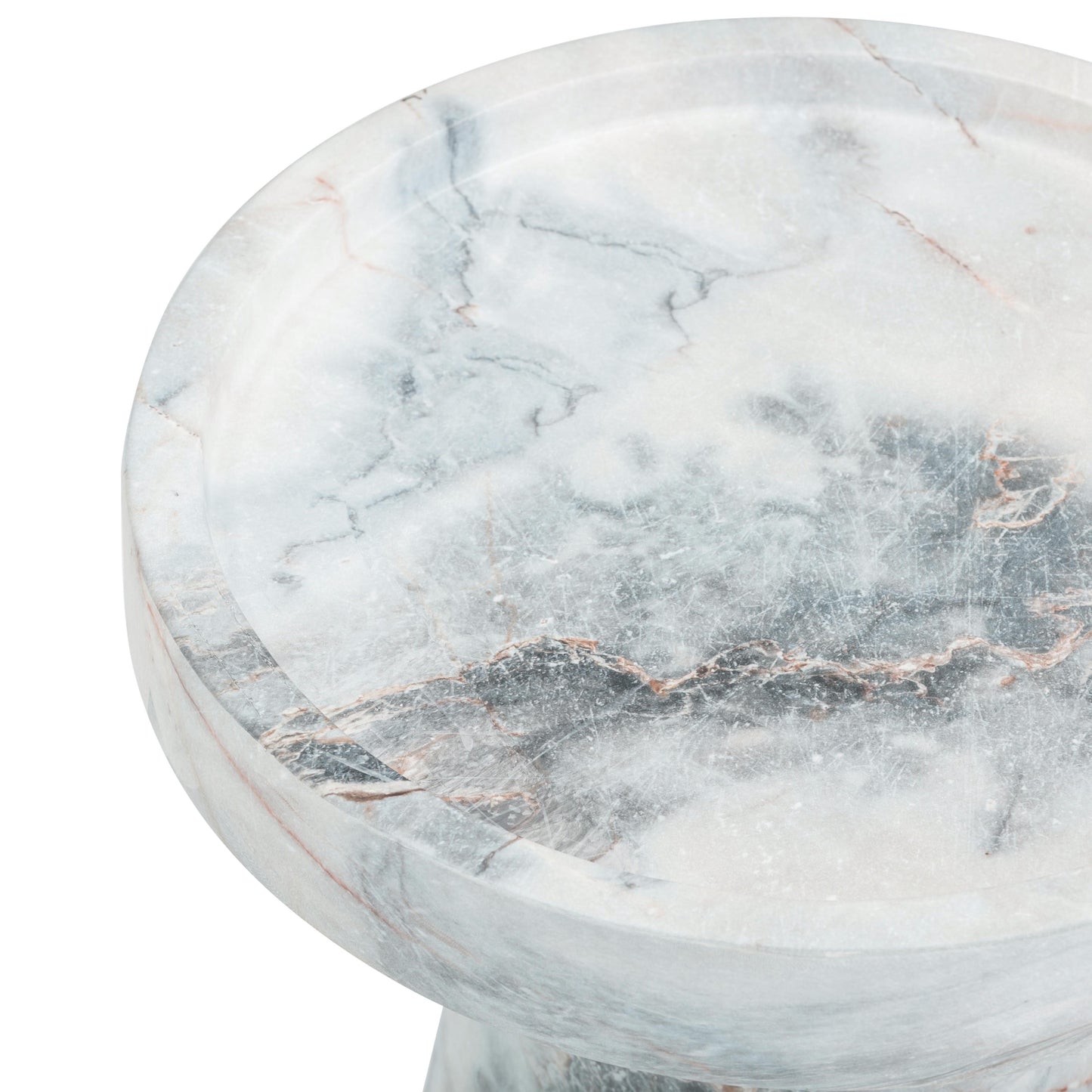 Zara Faux Aegean Marble Indoor/Outdoor Side Table Blue, White by Tov Furniture