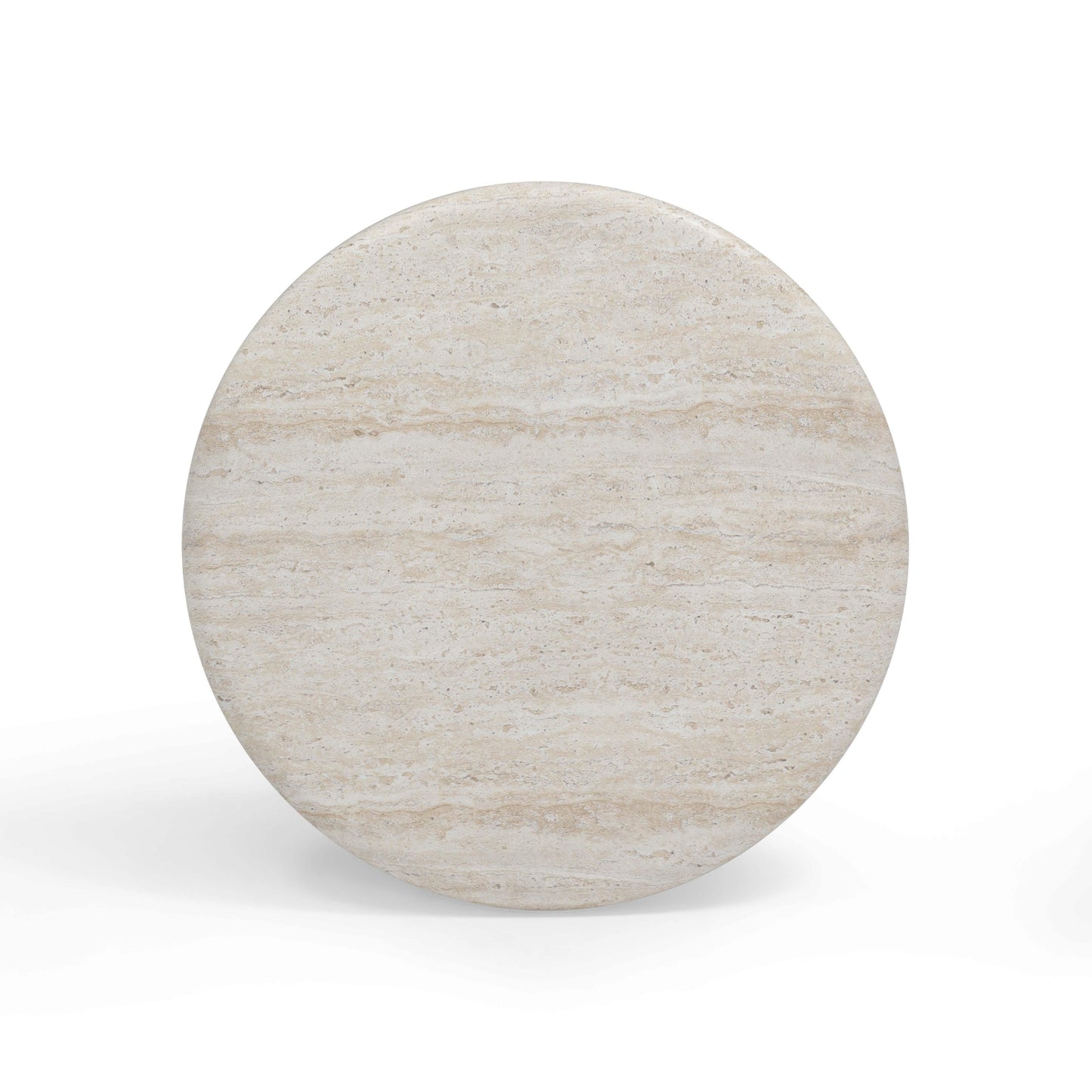 Cynthia Faux Travertine Concrete Indoor/Outdoor Side Table Travertine, Walnut Brown by Tov Furniture
