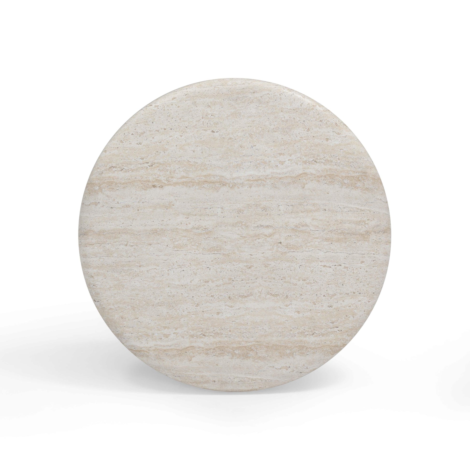 Cynthia Faux Travertine Concrete Indoor/Outdoor Side Table Travertine, Walnut Brown by Tov Furniture
