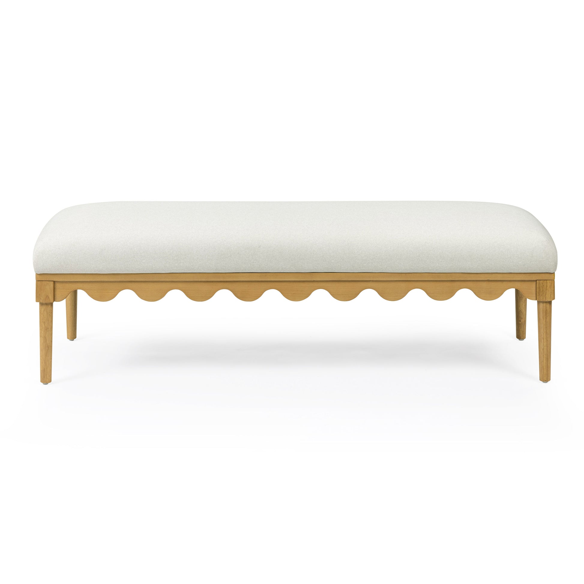 Oodle 56.5" Performance Vegan Mohair Bench Cream by Tov Furniture