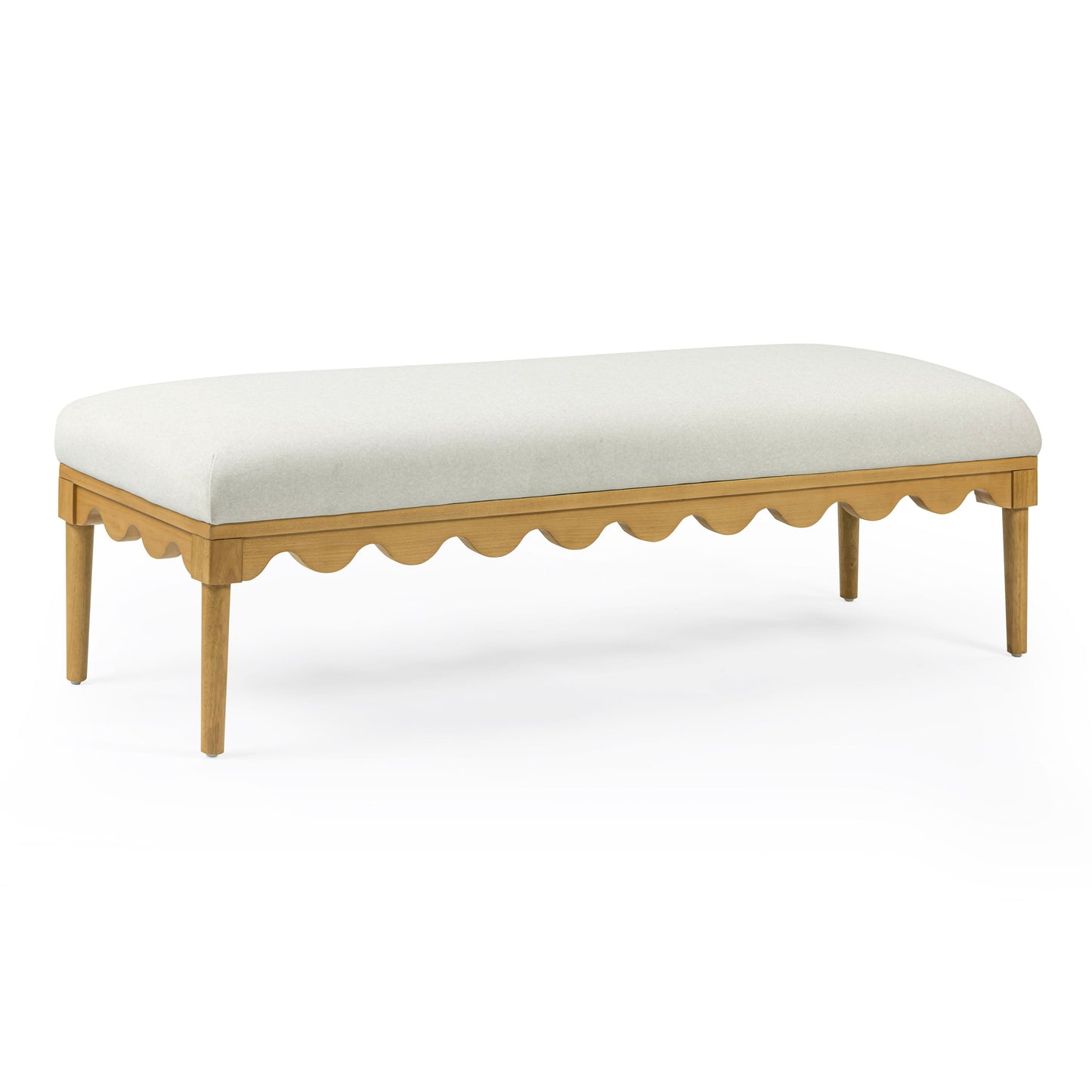 Oodle 56.5" Performance Vegan Mohair Bench Cream by Tov Furniture