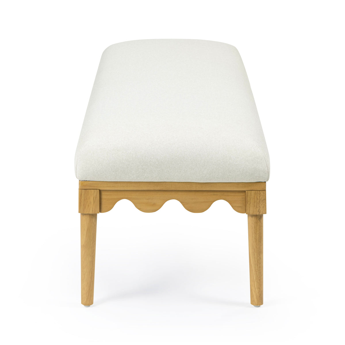 Oodle 56.5" Cream Performance Vegan Mohair Bench by TOV Furniture – photo 4 of 5