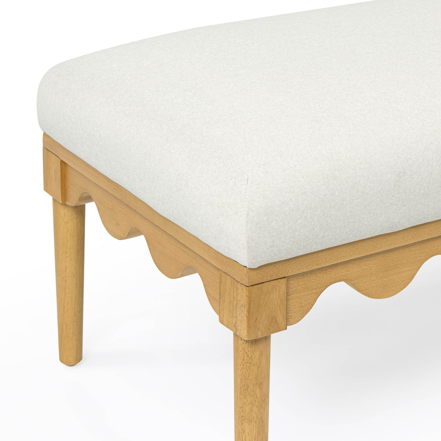 Oodle 56.5" Performance Vegan Mohair Bench Cream by Tov Furniture
