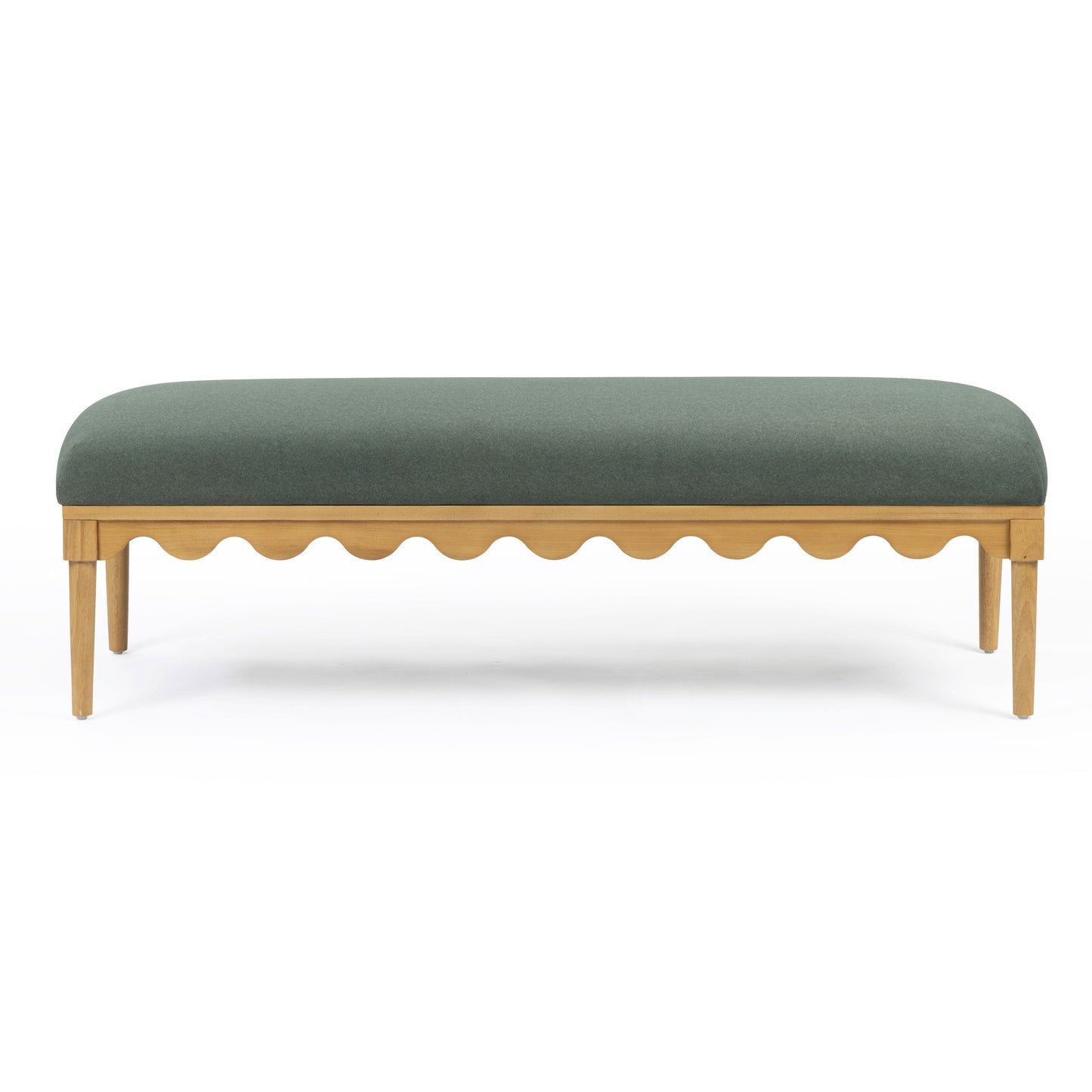 Oodle 56.5" Performance Vegan Mohair Bench Green by Tov Furniture