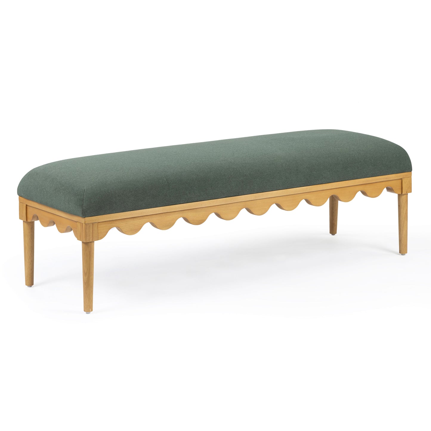 Oodle 56.5" Performance Vegan Mohair Bench Green by Tov Furniture