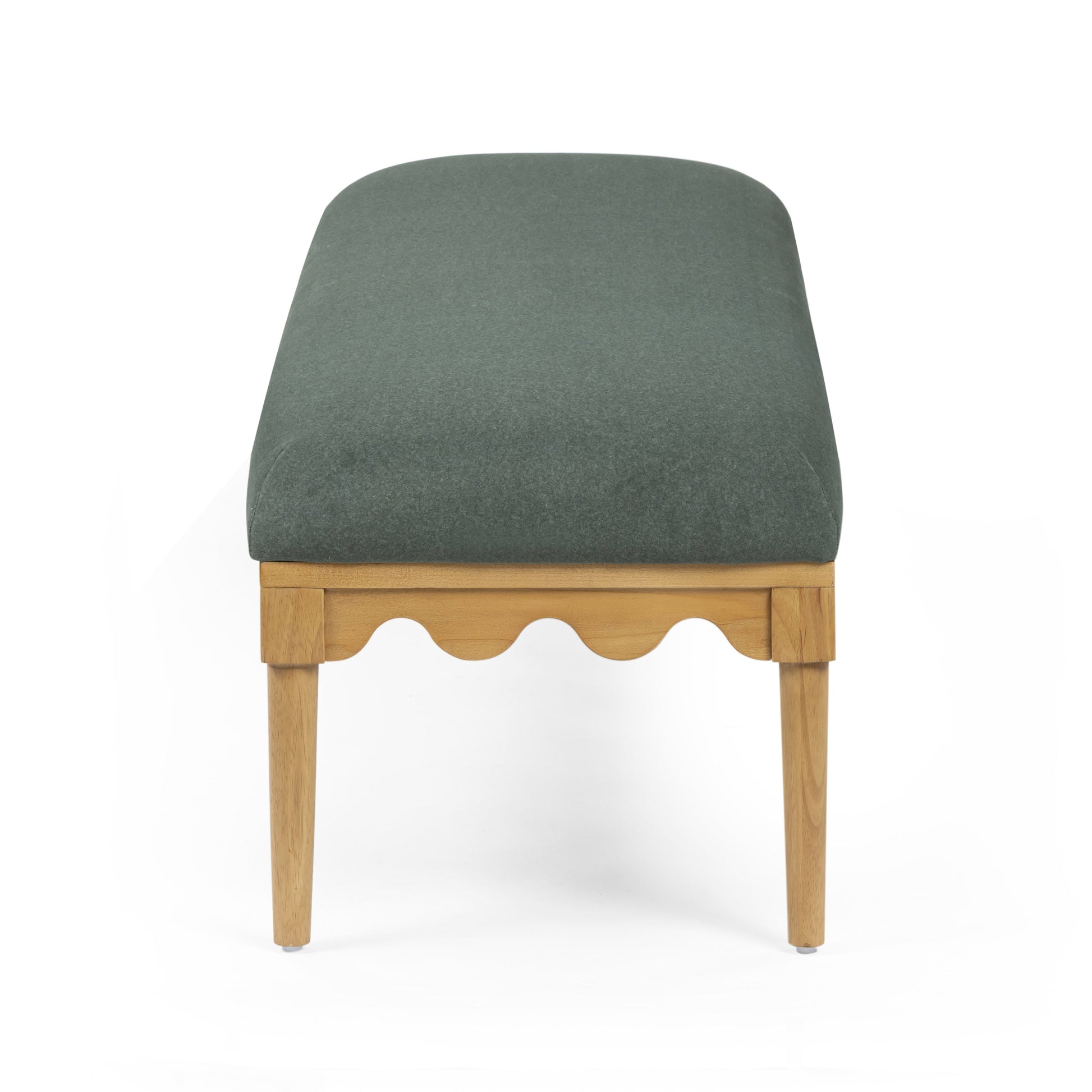 Oodle 56.5" Performance Vegan Mohair Bench Green by Tov Furniture