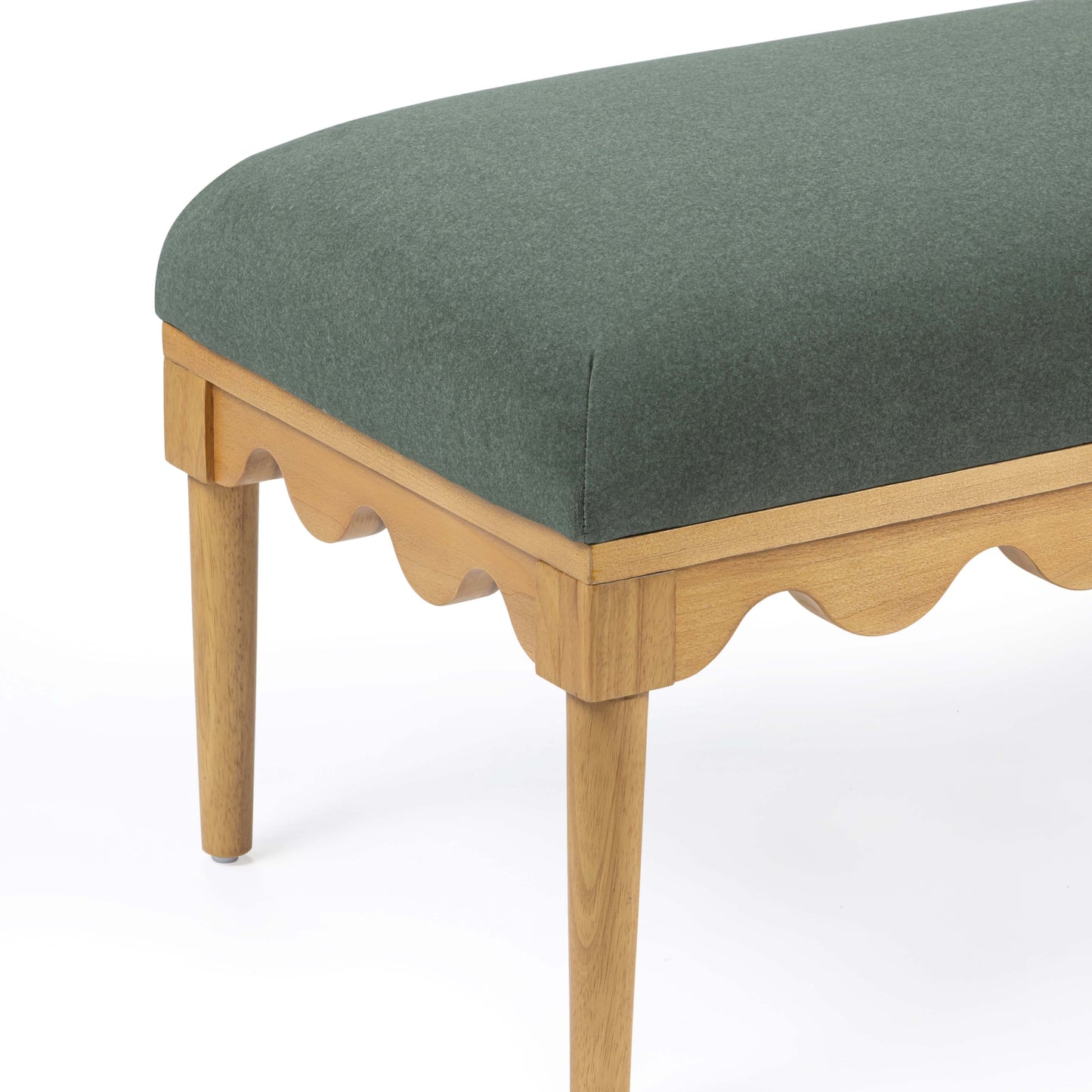 Oodle 56.5" Performance Vegan Mohair Bench Green by Tov Furniture