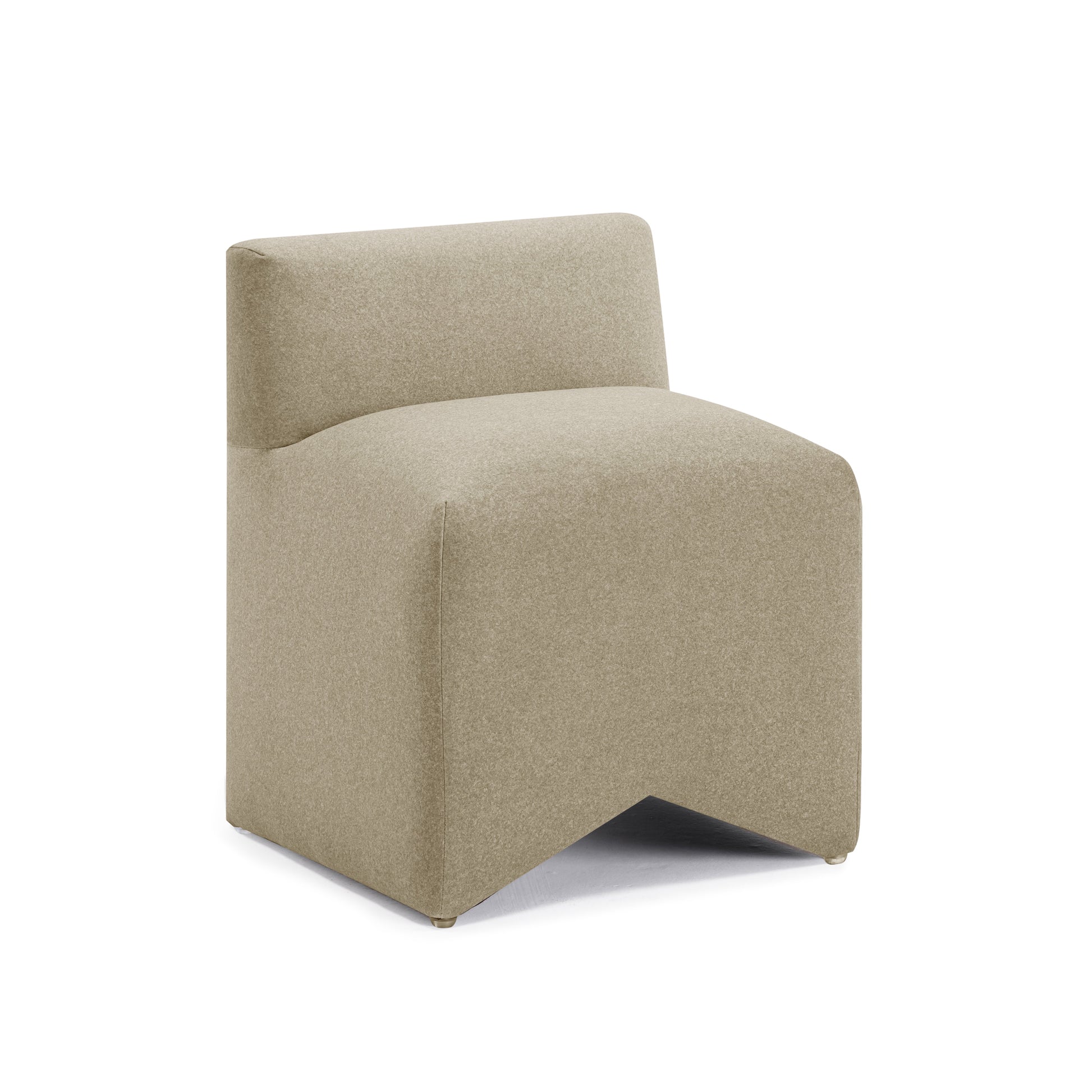 Pippa Taupe Performance Vegan Mohair Accent Stool Taupe by Tov Furniture