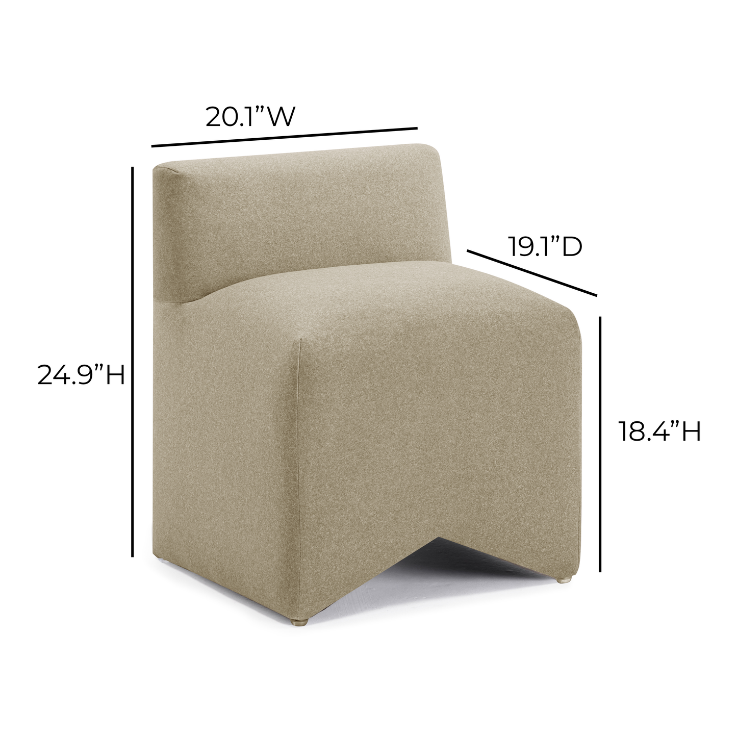 Pippa Taupe Performance Vegan Mohair Accent Stool Taupe by Tov Furniture