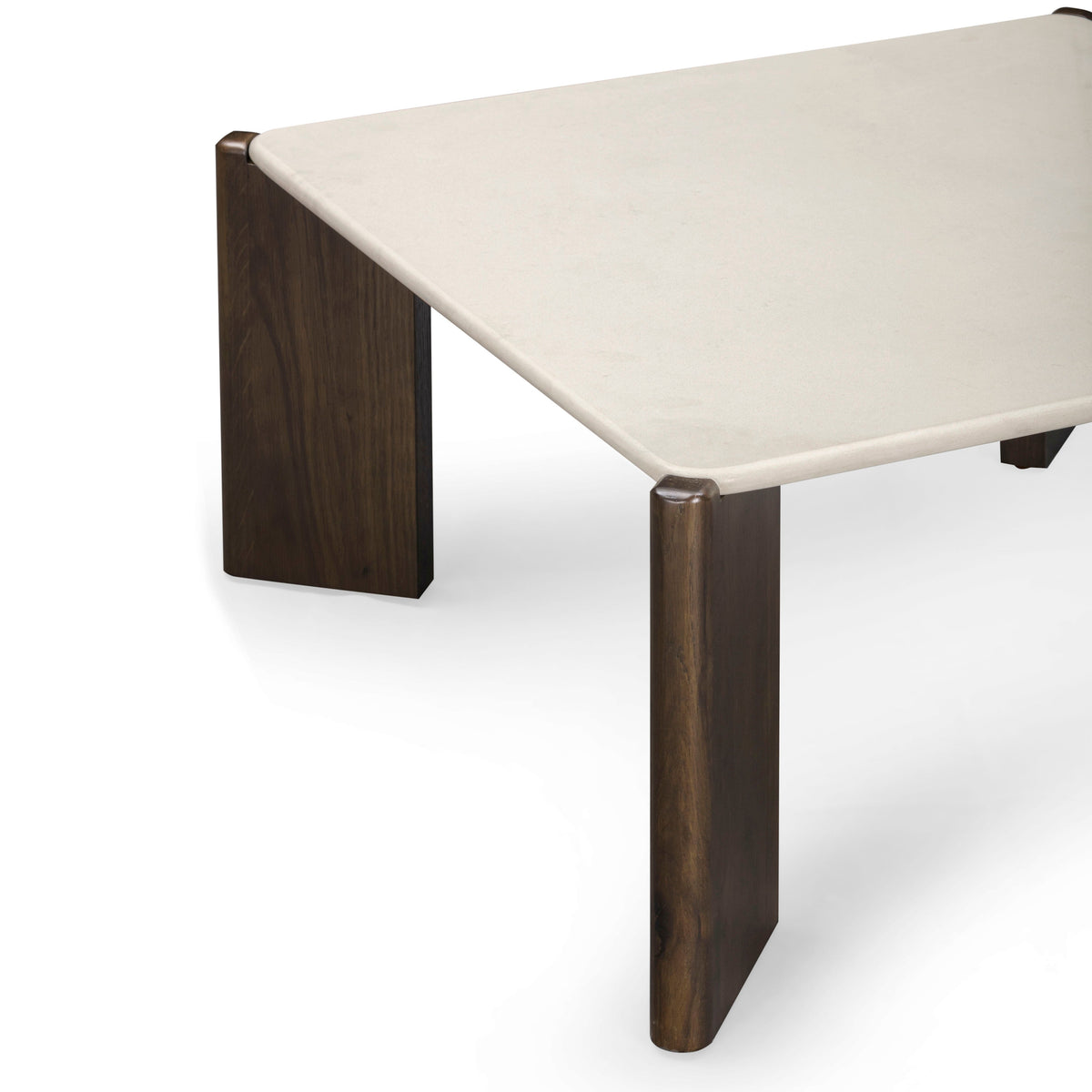 Restis 33.5" Cream Quartz Square Coffee Table by TOV Furniture – photo 4 of 6