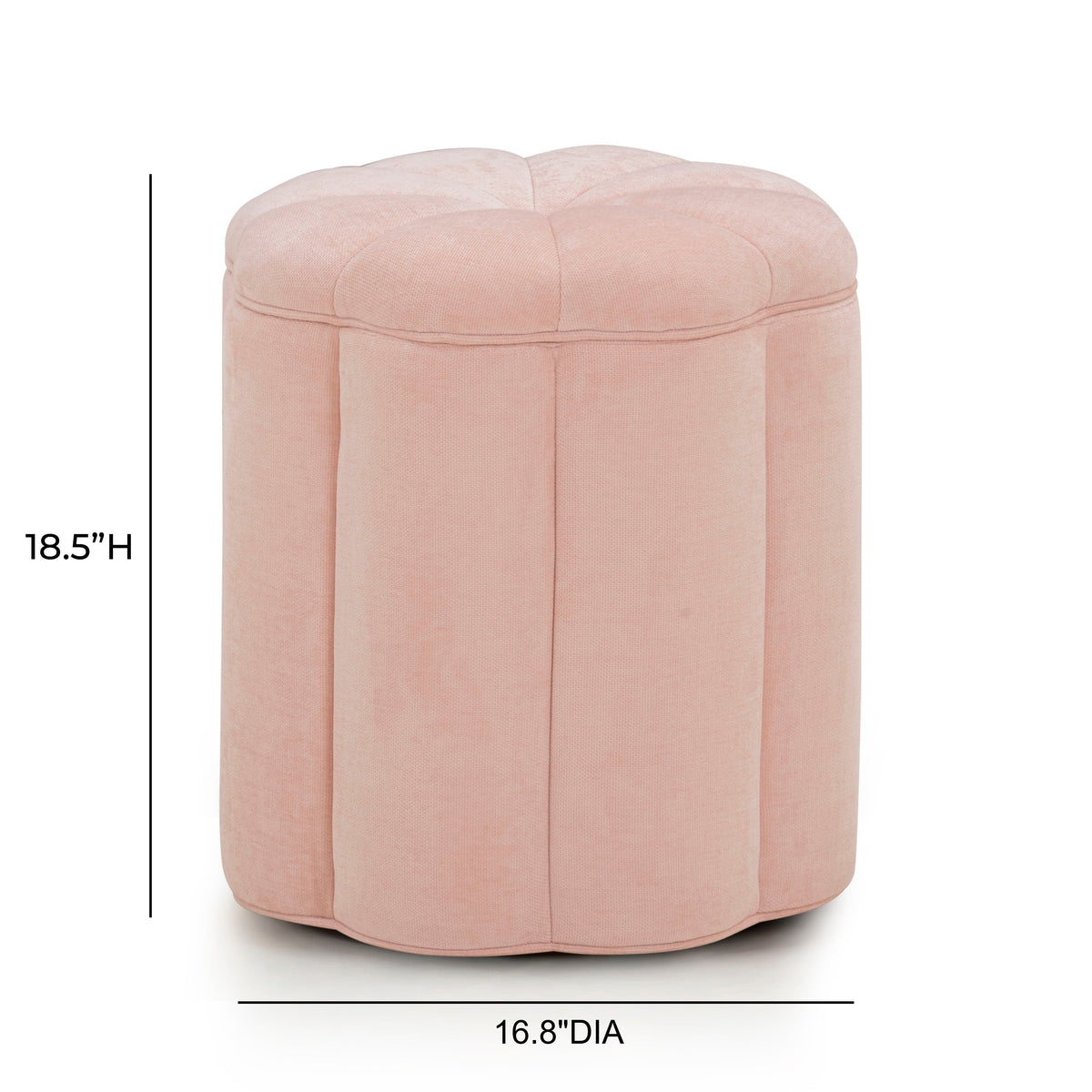 Fleur Pink Performance Velvet Storage Ottoman by TOV Furniture – photo 6 of 6