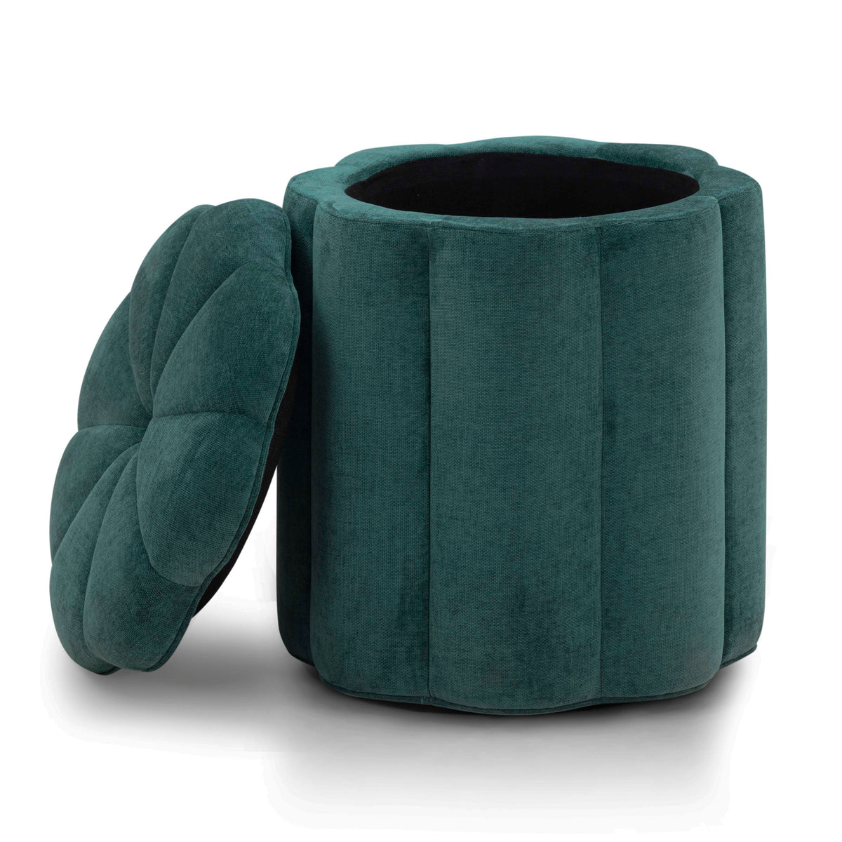 Fleur Peacock Performance Velvet Storage Ottoman by TOV Furniture – photo 3 of 6
