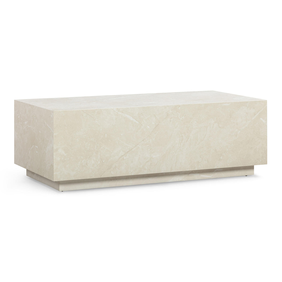 Romy 47" Cream Travertine Coffee Table by TOV Furniture – photo 4 of 9
