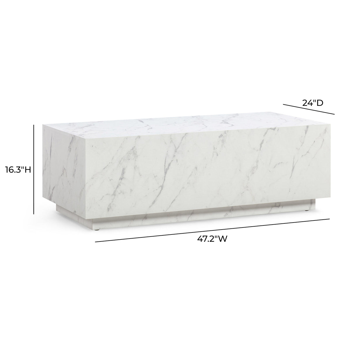Romy 47" White Marble Coffee Table by TOV Furniture – photo 6 of 9