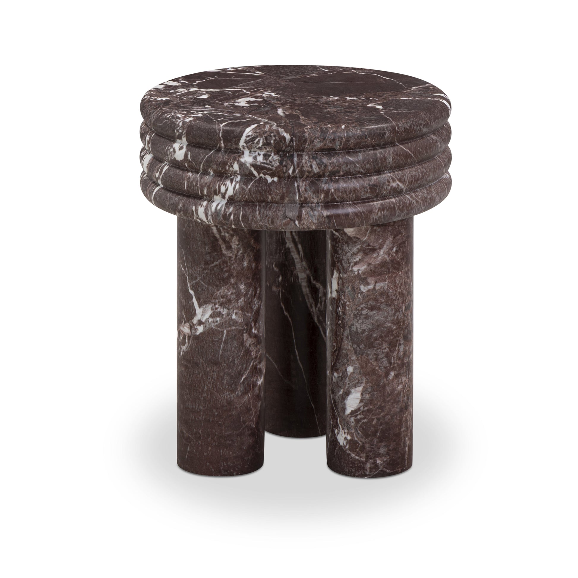 Delta Concrete Indoor/Outdoor Round Side Table Red Levanto by Tov Furniture