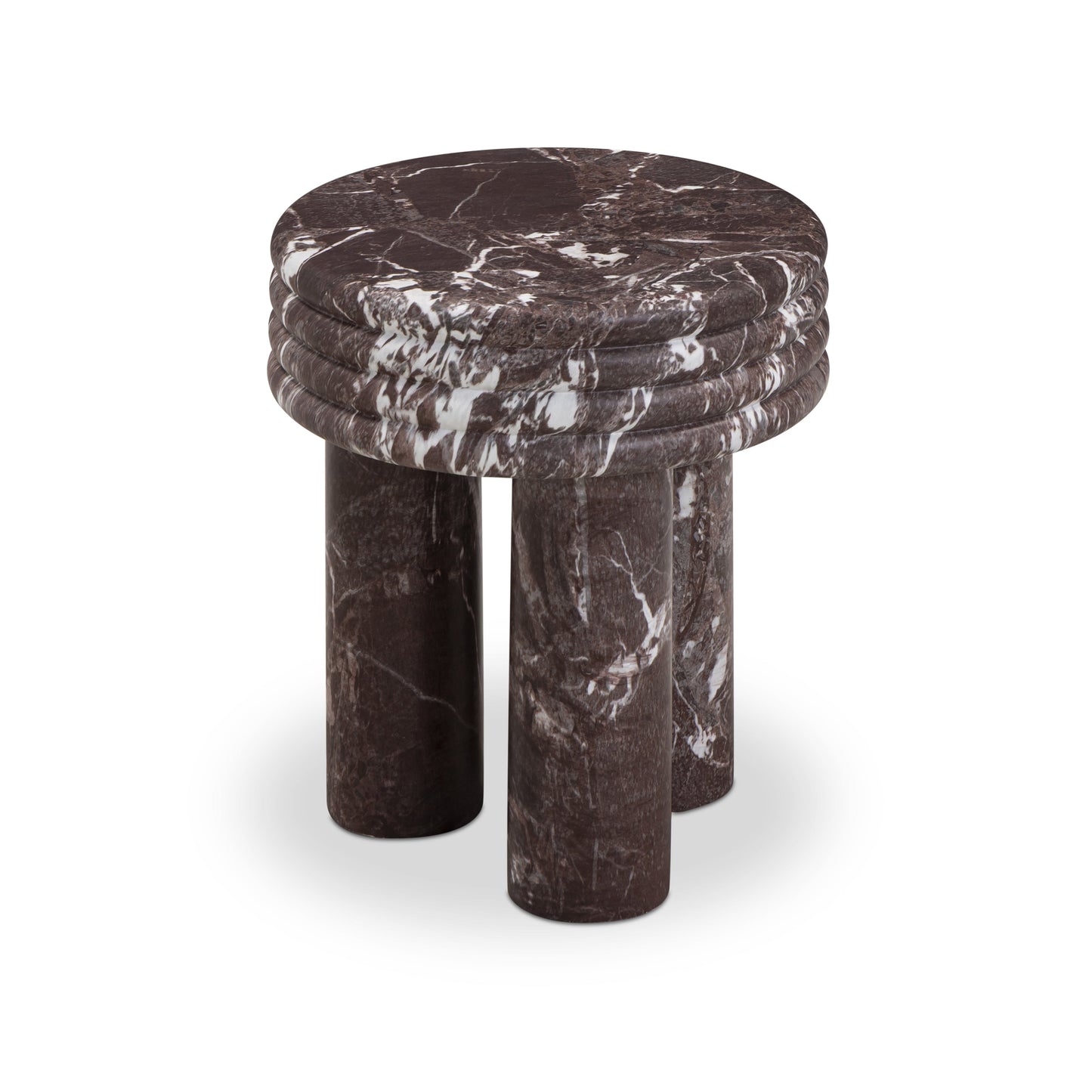Delta Concrete Indoor/Outdoor Round Side Table Red Levanto by Tov Furniture
