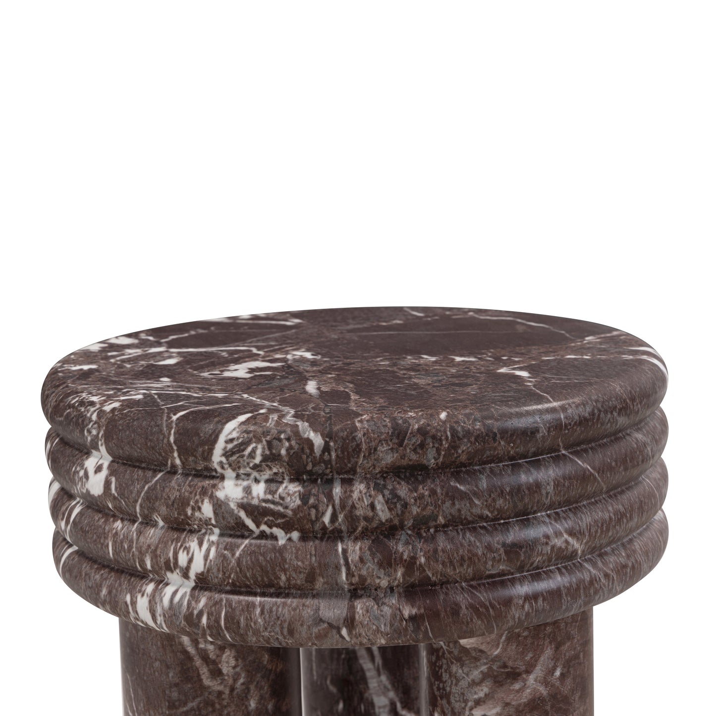 Delta Concrete Indoor/Outdoor Round Side Table Red Levanto by Tov Furniture