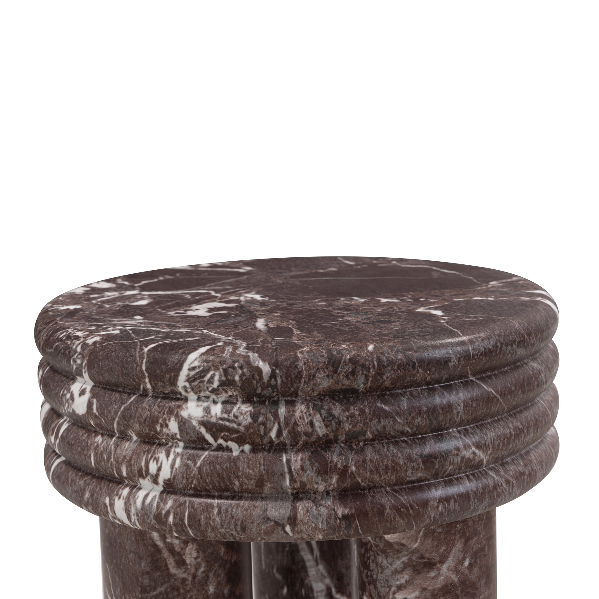 Delta Concrete Indoor/Outdoor Round Side Table Red Levanto by Tov Furniture