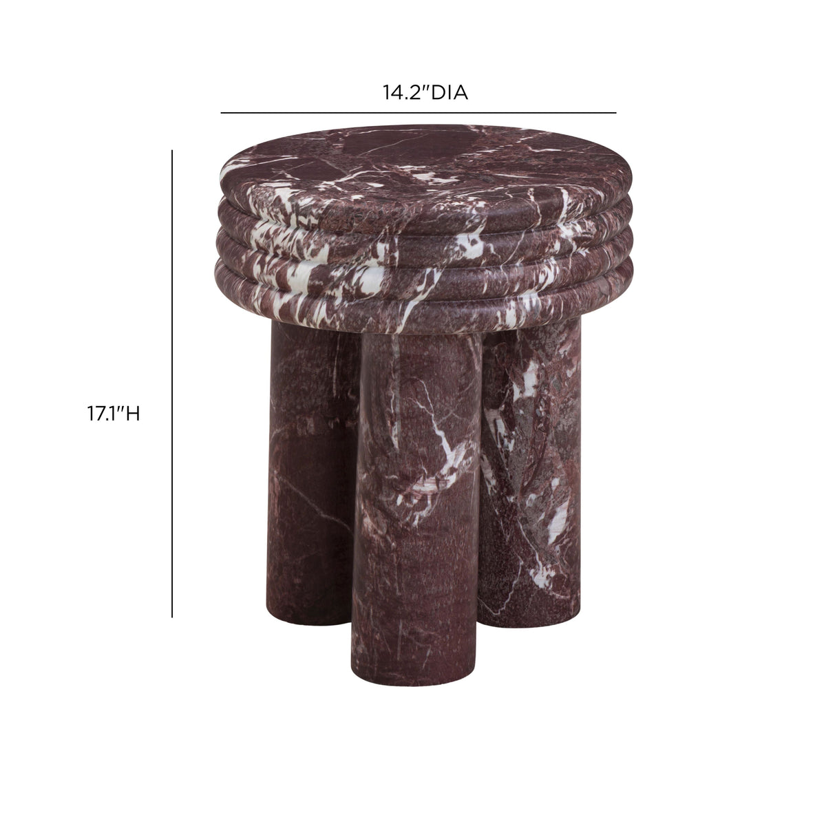 Delta in Red Levanto Indoor/Outdoor Side Table by TOV Furniture – photo 8 of 8