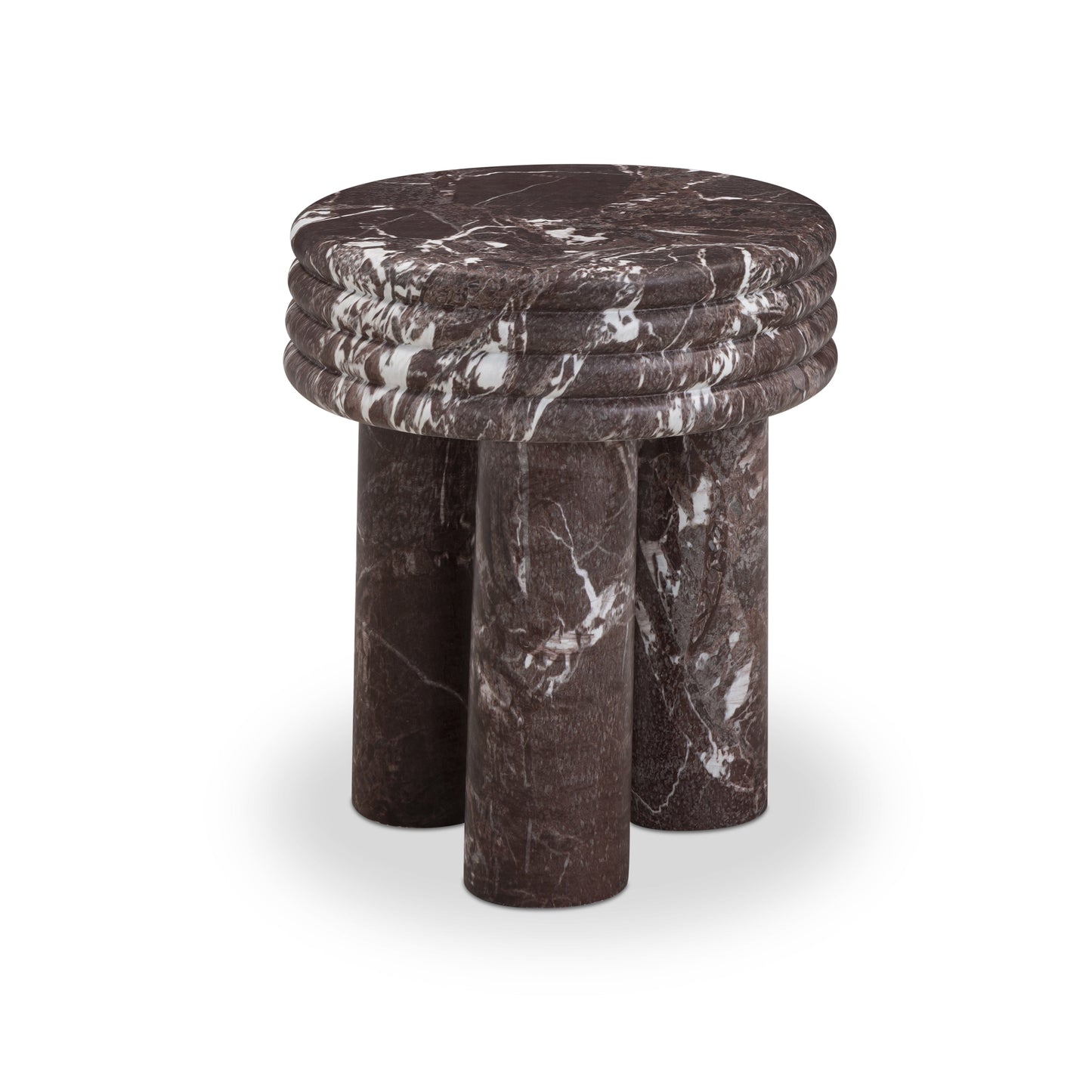 Delta Concrete Indoor/Outdoor Round Side Table Red Levanto by Tov Furniture
