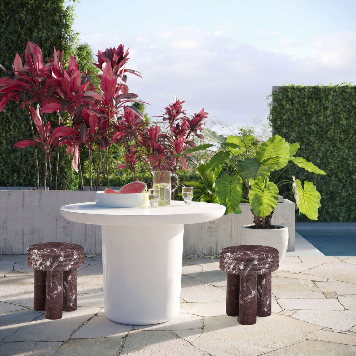 Delta in Red Levanto Indoor/Outdoor Side Table by TOV Furniture – photo 2 of 8