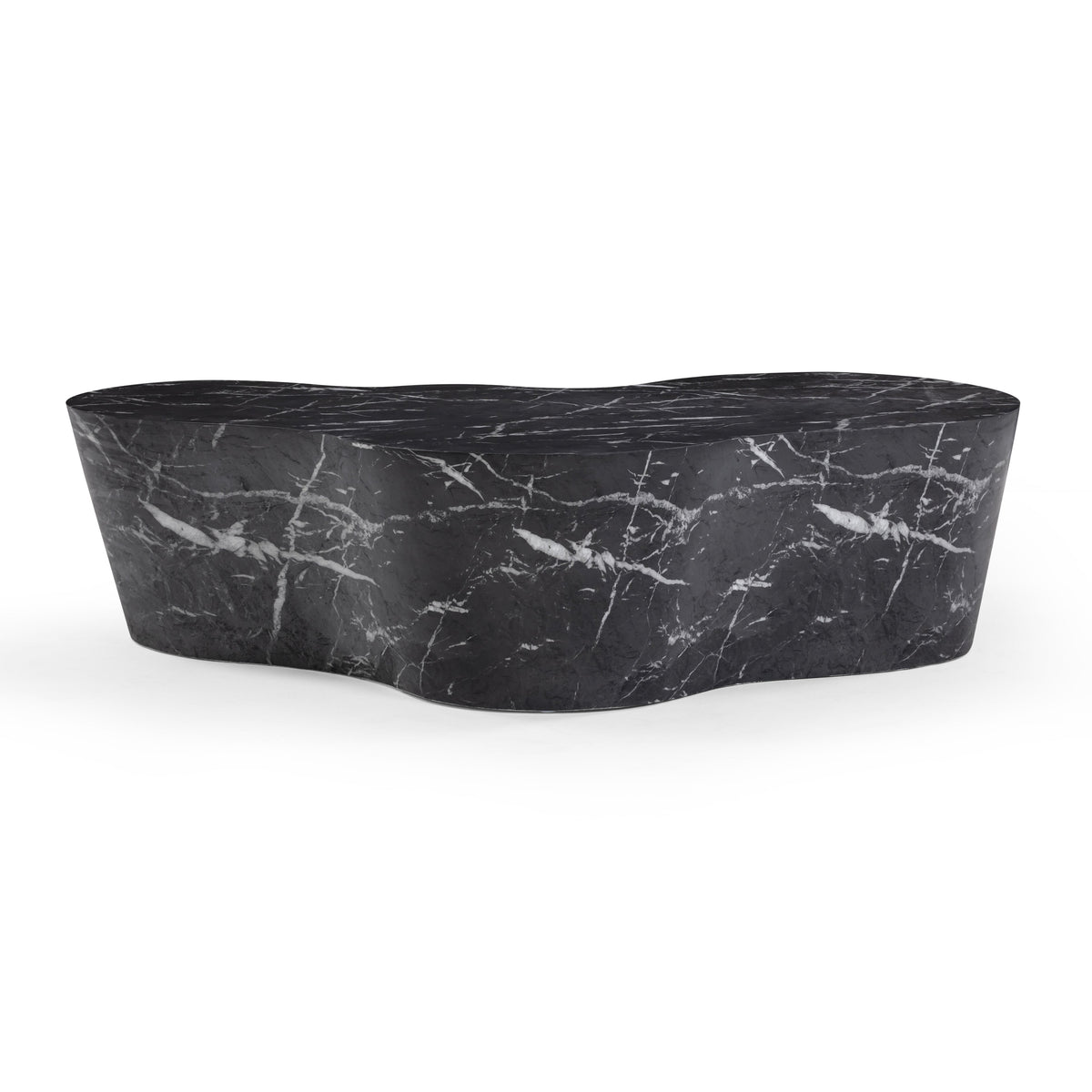 Slab Black Marble 59" Concrete Indoor/Outdoor Coffee Table by TOV Furniture – photo 3 of 9