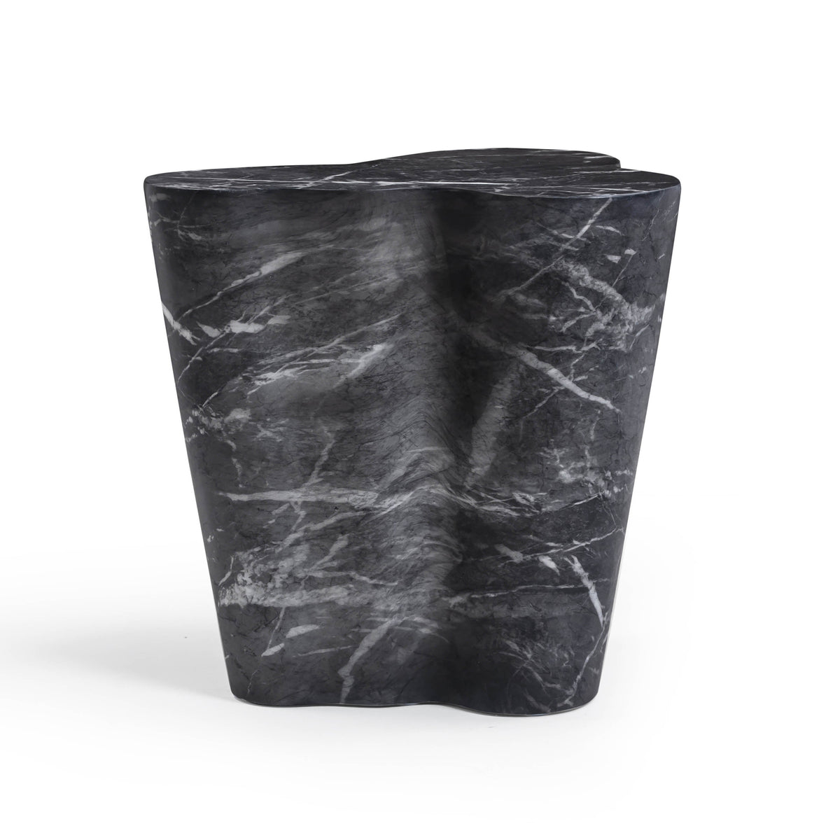 Slab Black Marble Concrete Indoor/Outdoor Side Table (18"-22") by TOV Furniture – photo 1 of 8